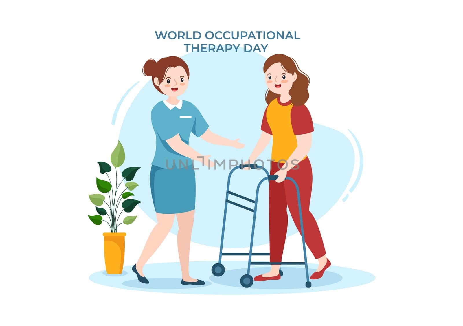 World Occupational Therapy Day Celebration Hand Drawn Cartoon Flat Illustration with Physical Therapists to Maintain and Recover Health
