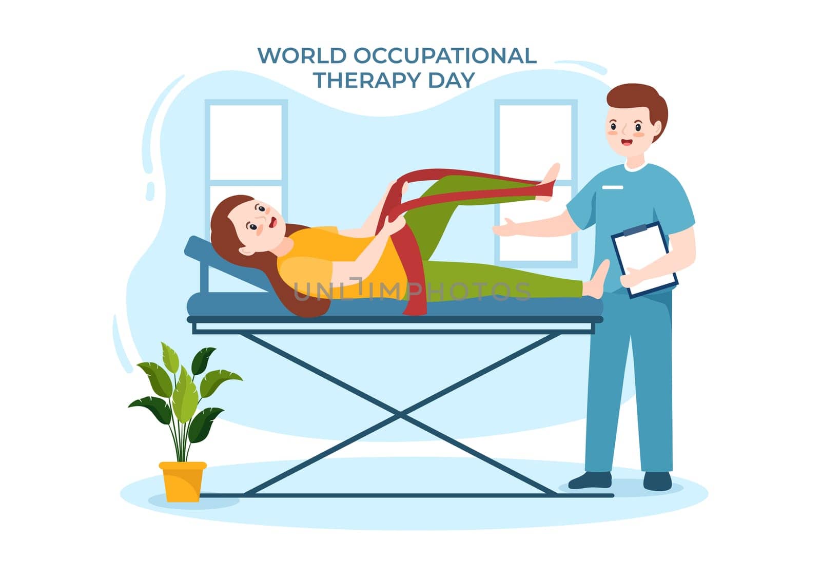World Occupational Therapy Day Celebration Hand Drawn Cartoon Flat Illustration with Physical Therapists to Maintain and Recover Health
