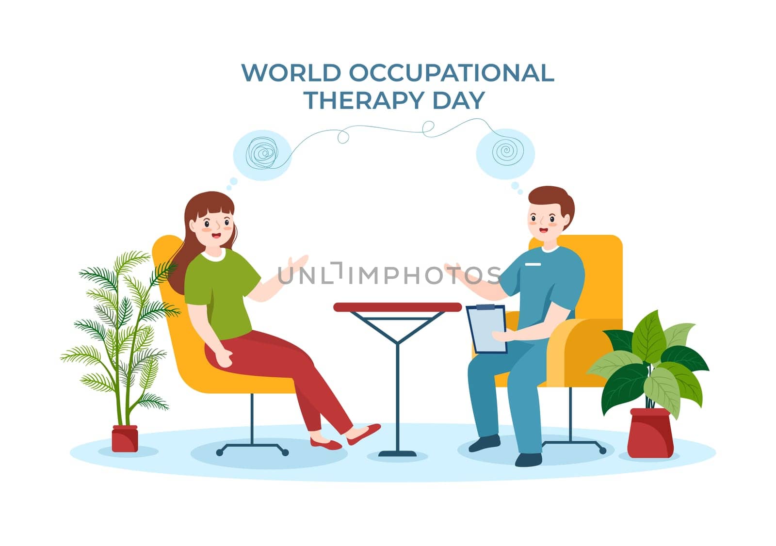 World Occupational Therapy Day Celebration Hand Drawn Cartoon Flat Illustration with Physical Therapists to Maintain and Recover Health
