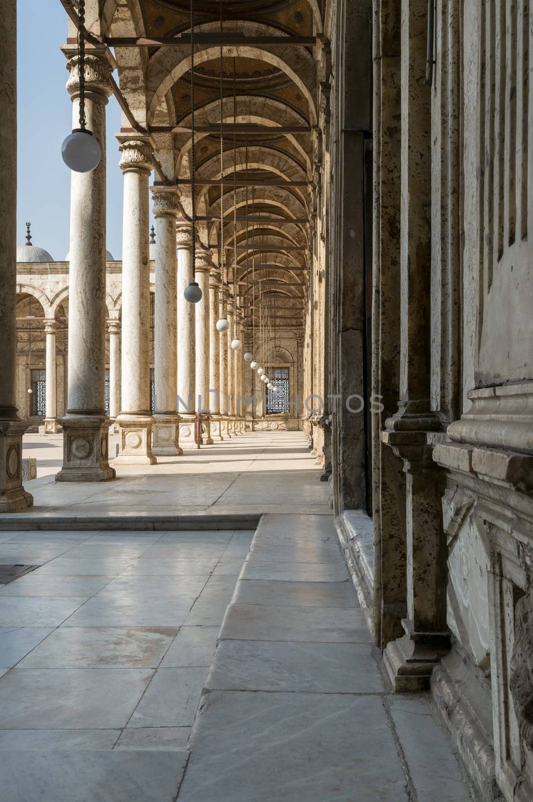One of the four passages surrounding the court of The Great Mosque of Muhammad Ali Pasha - Alabaster Mosque - Citadel of Cairo, Egypt