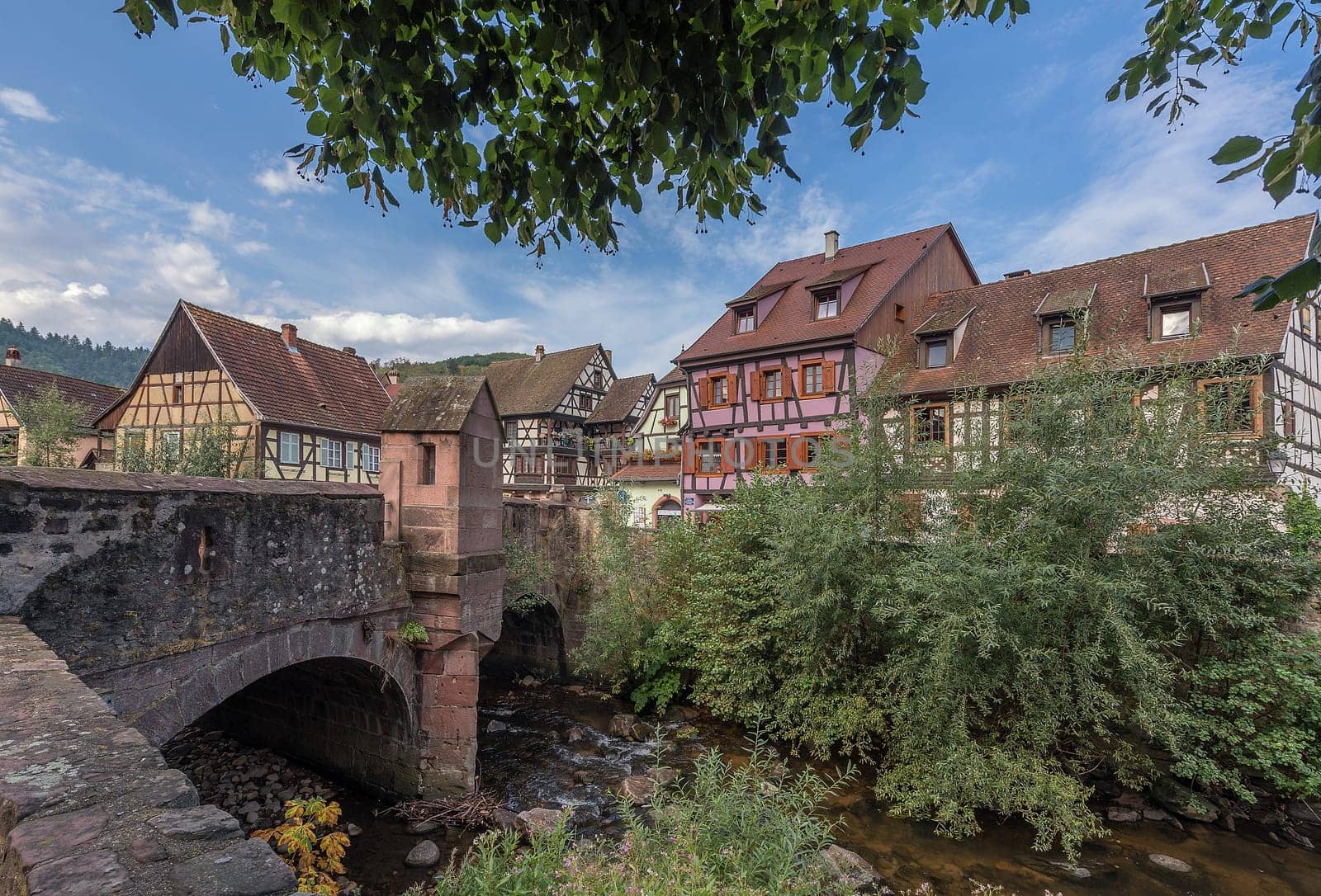 colorful houses in the historic old town of Kaysersberg, Alsace, France