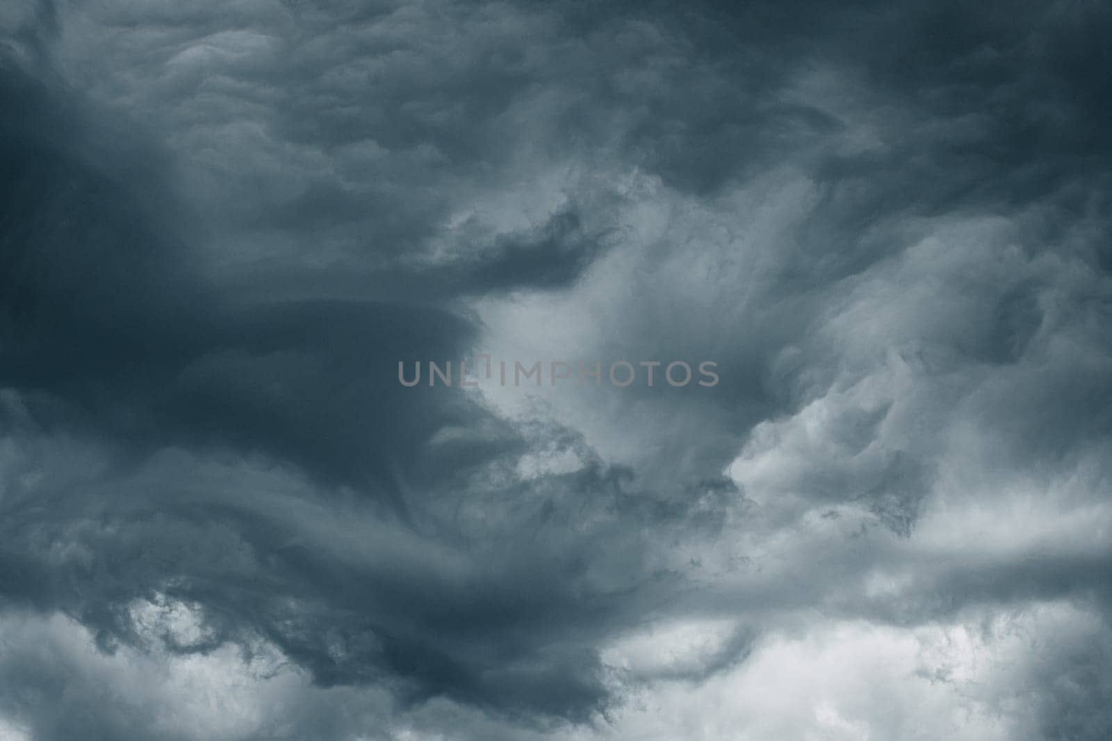 Stormy Sky Before Rain Thunderstorm. Storm Cloudy Sky Background.