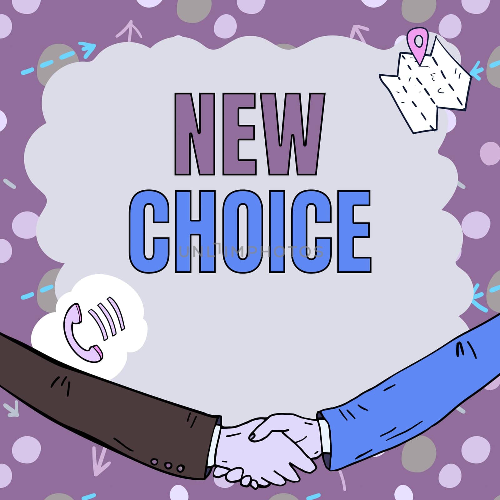 Conceptual display New Choice, Business concept having lot of options and adding another one to choose between Empty frame decorated with communication symbols represent business meeting