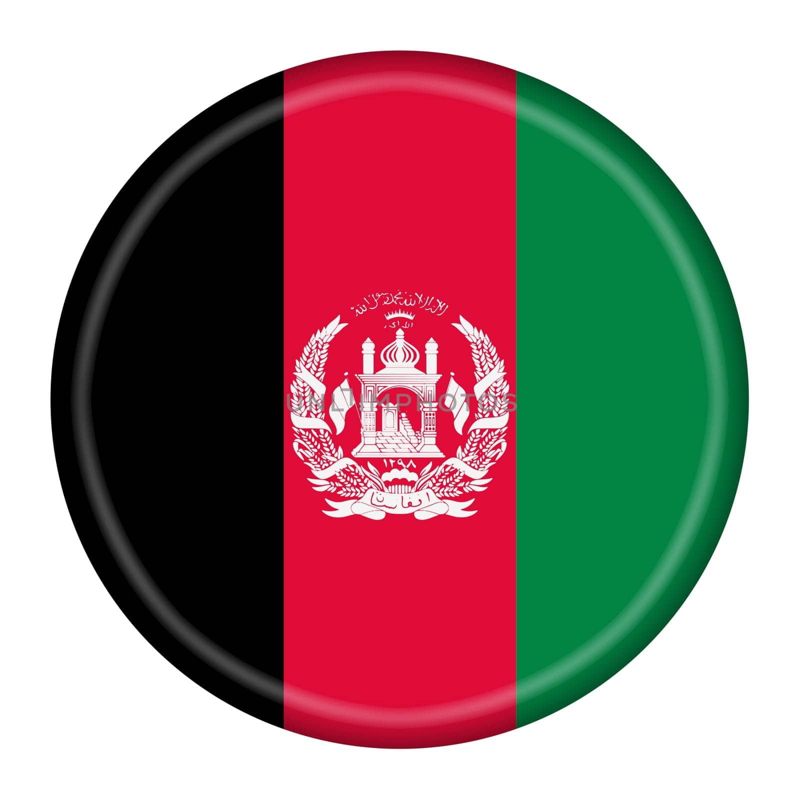 An Afghanistan button isolated on white with clipping path
