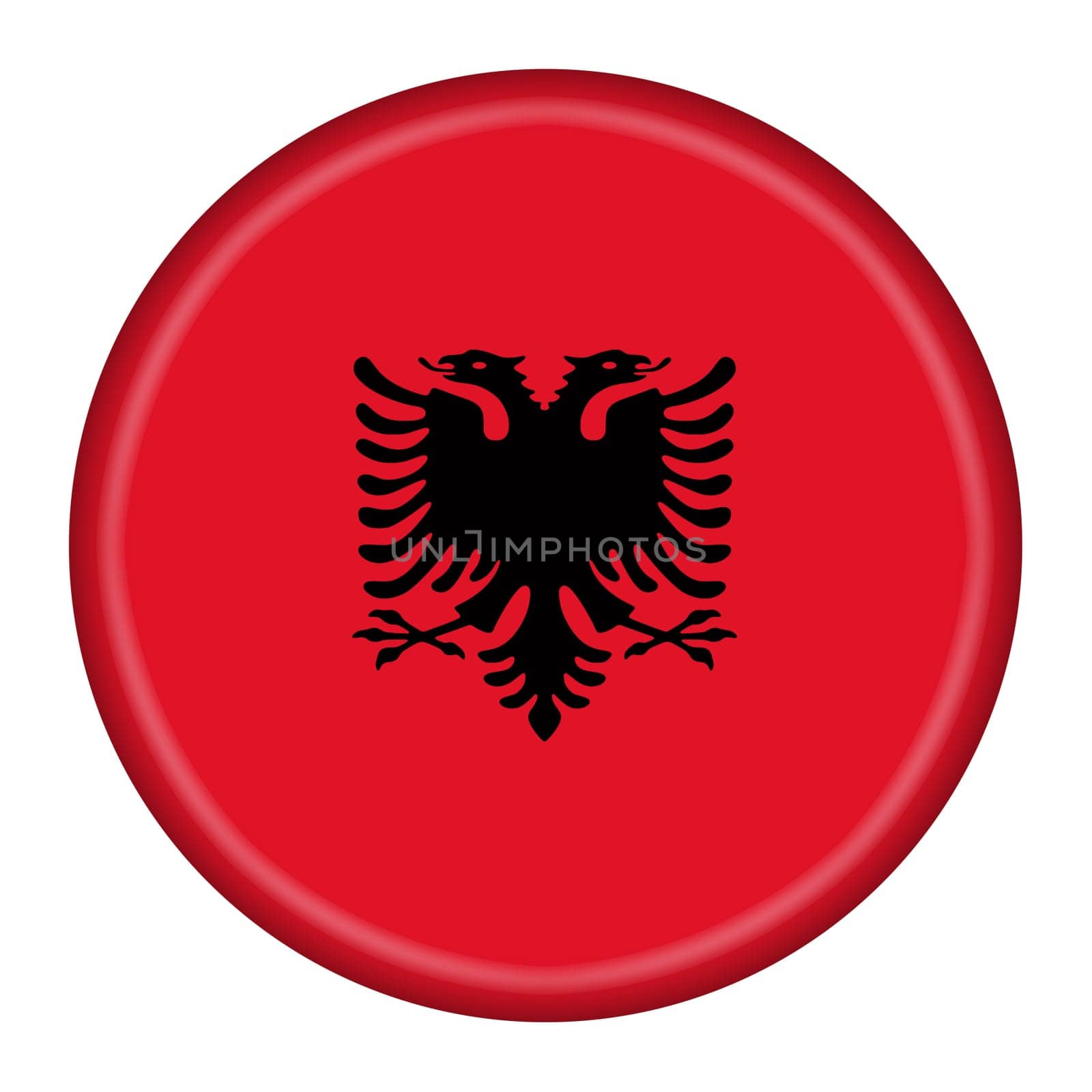 An Albania web icon button isolated on white with clipping path