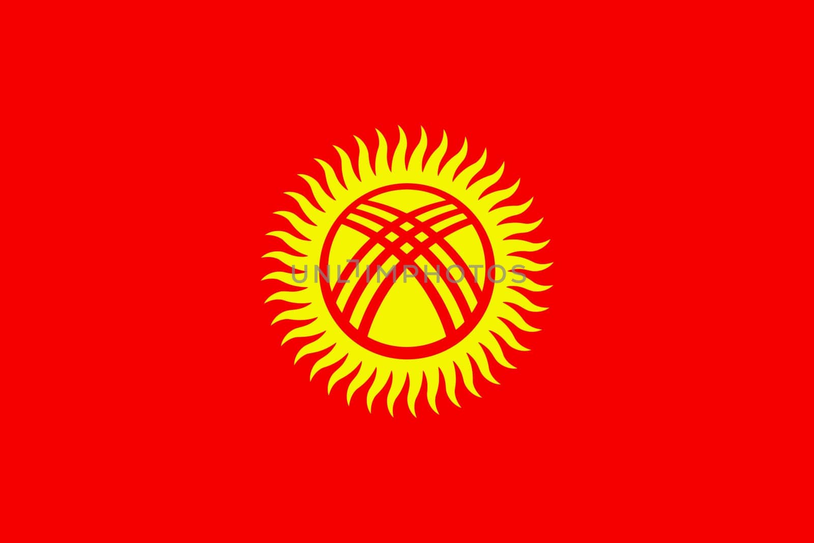 A Kyrgystan flag background illustration red yellow sun tunduk