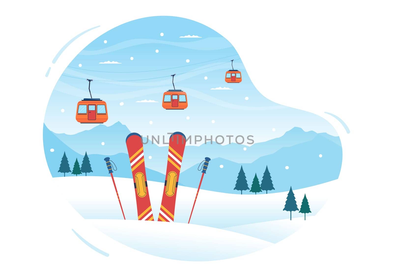 Snowboarding Hand Drawn Cartoon Flat Illustration of People in Winter Outfit Sliding and Jumping with Snowboards at Snowy Mountain Sides or Slopes