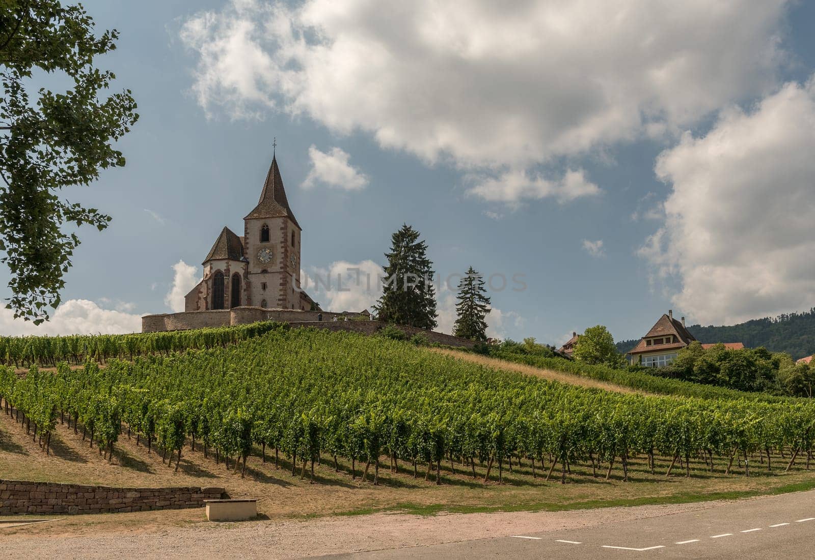 Saint-Jacques-le-Majeur church in Hunawihr, Alsace, France
