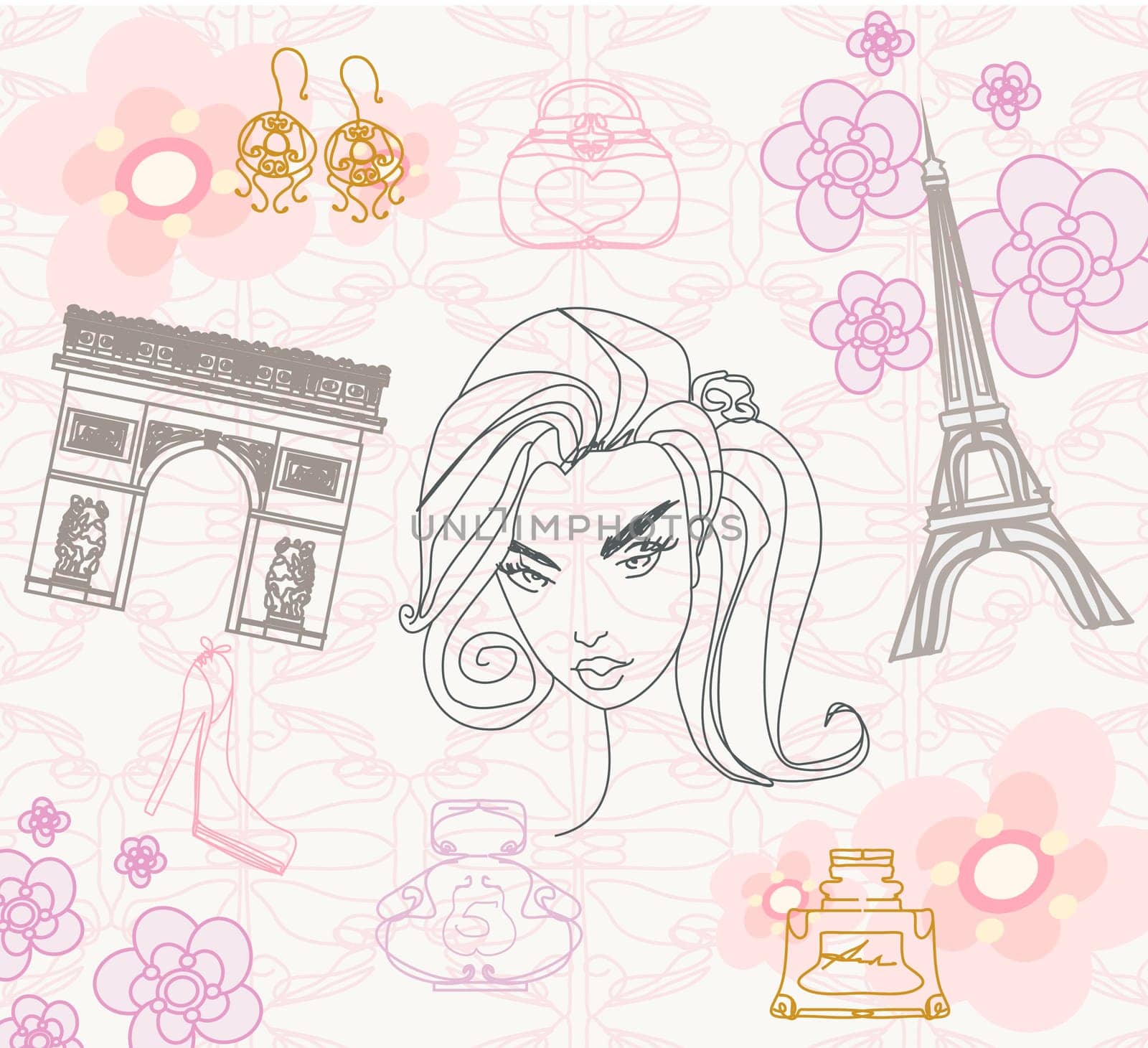 Paris seamless pattern