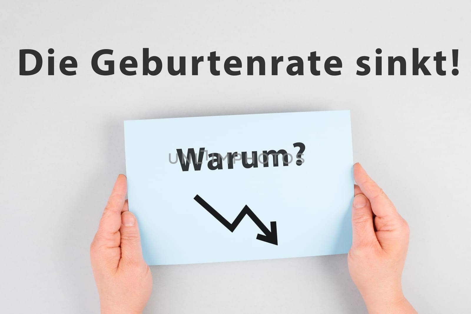 The birth rate is falling, why is standing in german language on the paper, collapse of the population, social issue