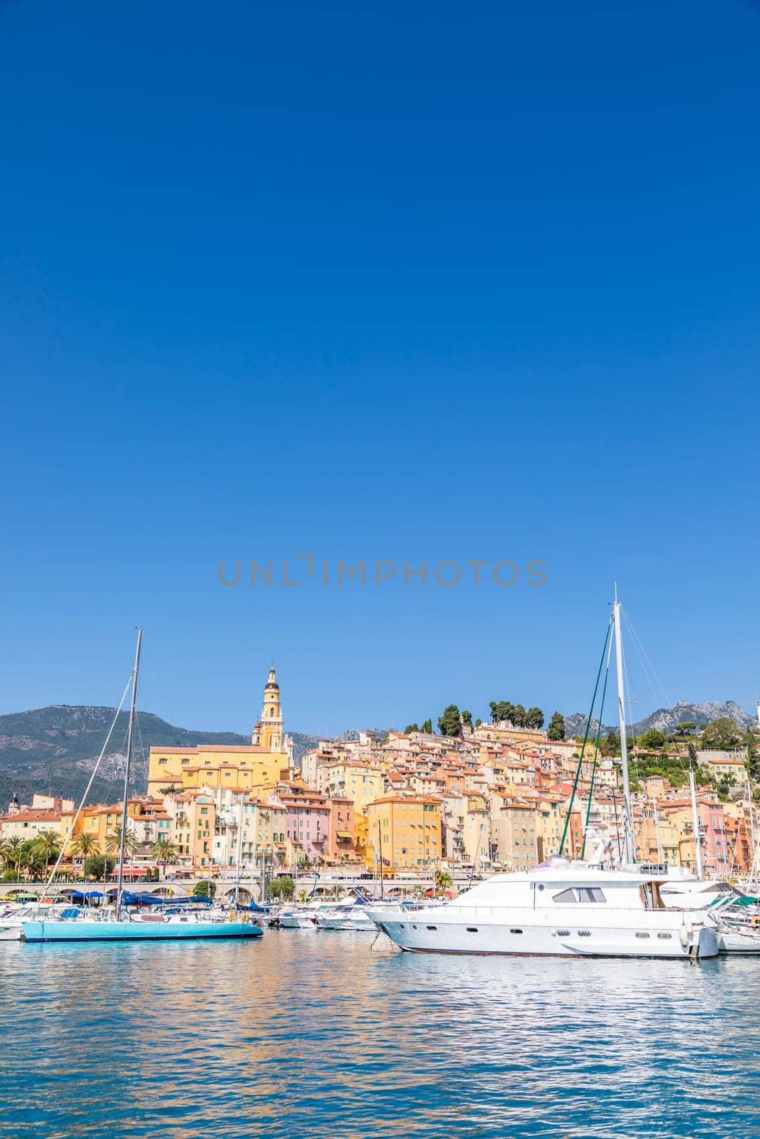 Menton, France - circa August 2021: view of the French Riviera, named the Coast Azur, located in the South of France.