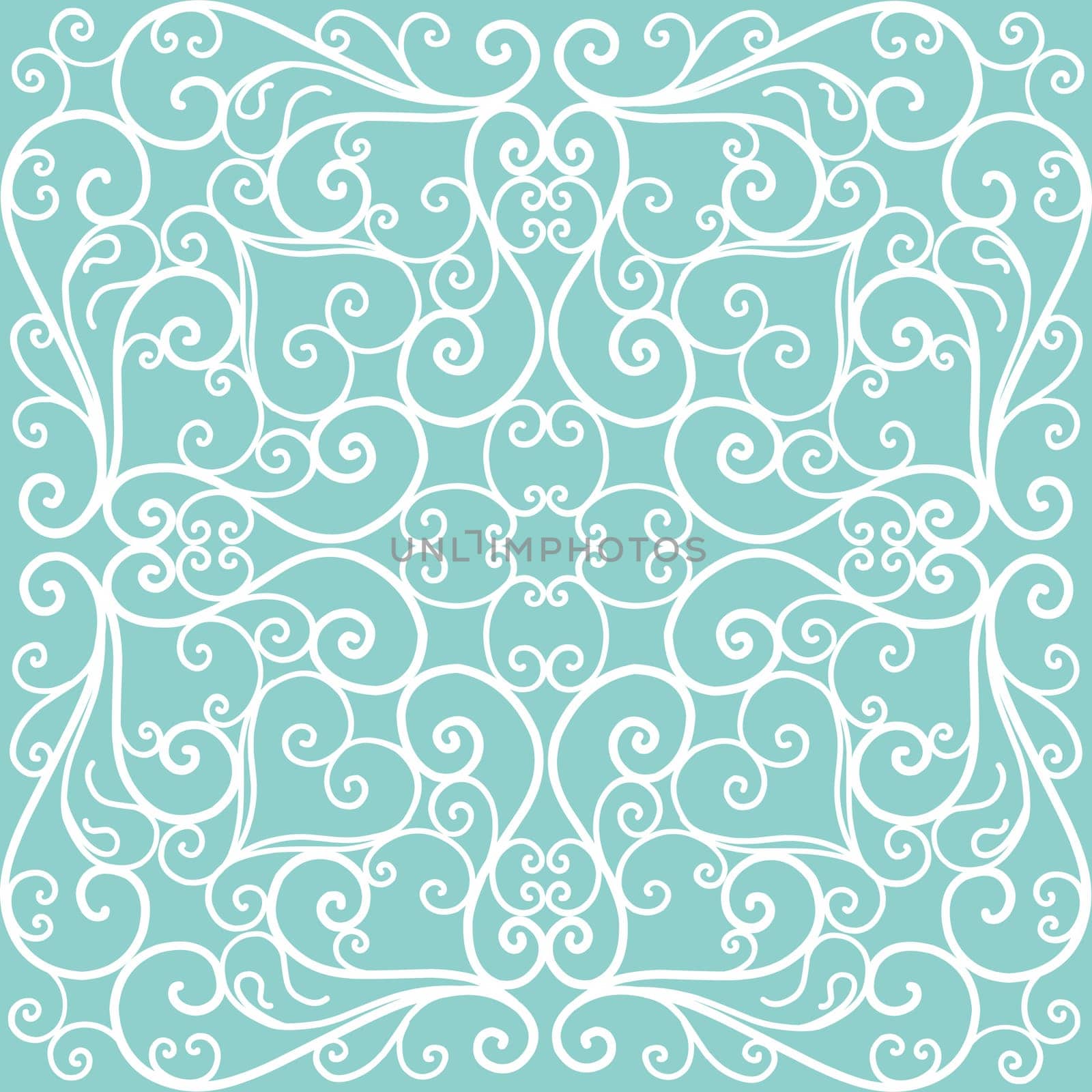 Soft blue and cream bohemian pattern. SOFT MODERN MONOGRAM PRINT