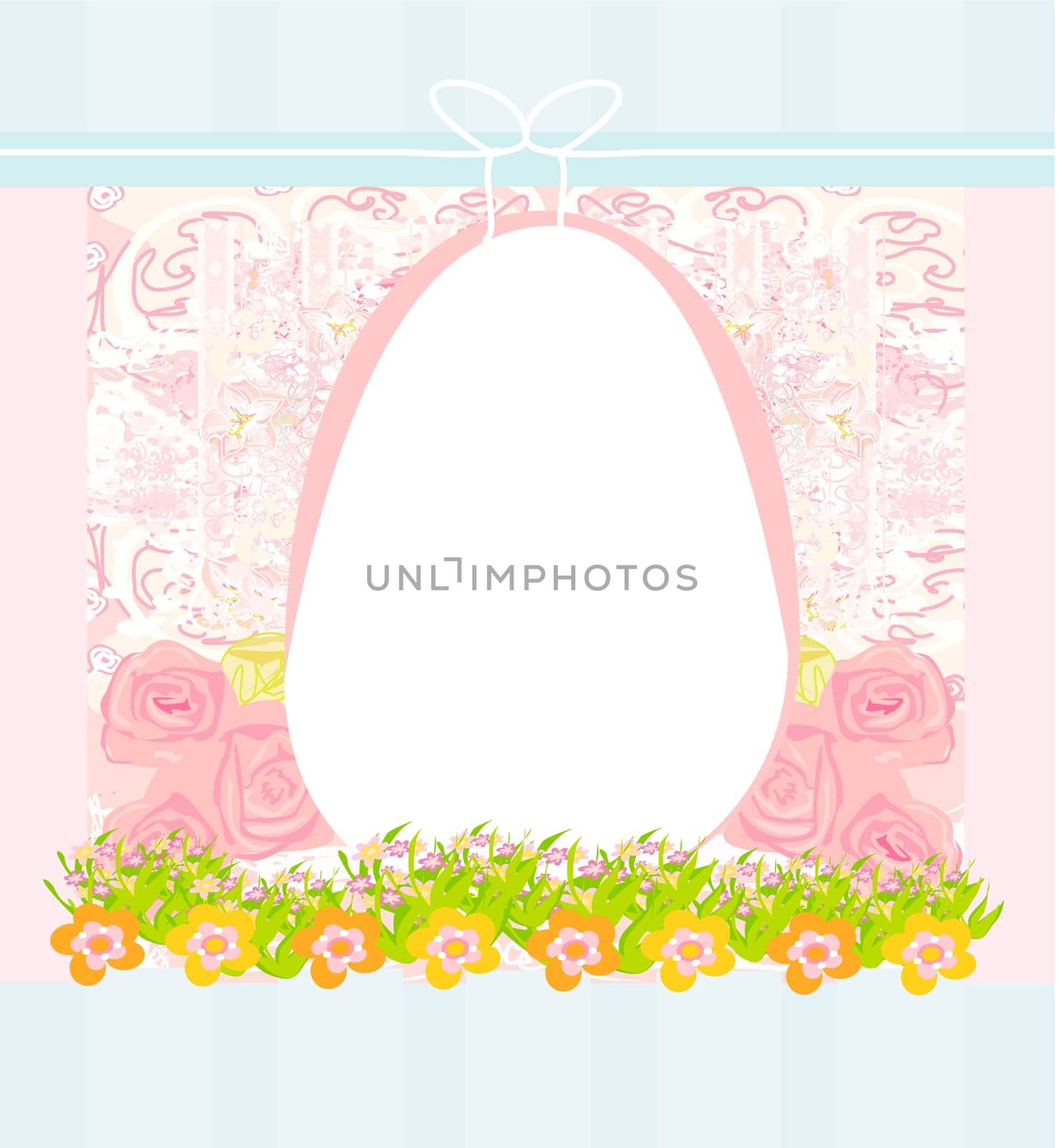 Easter Egg On floral Background