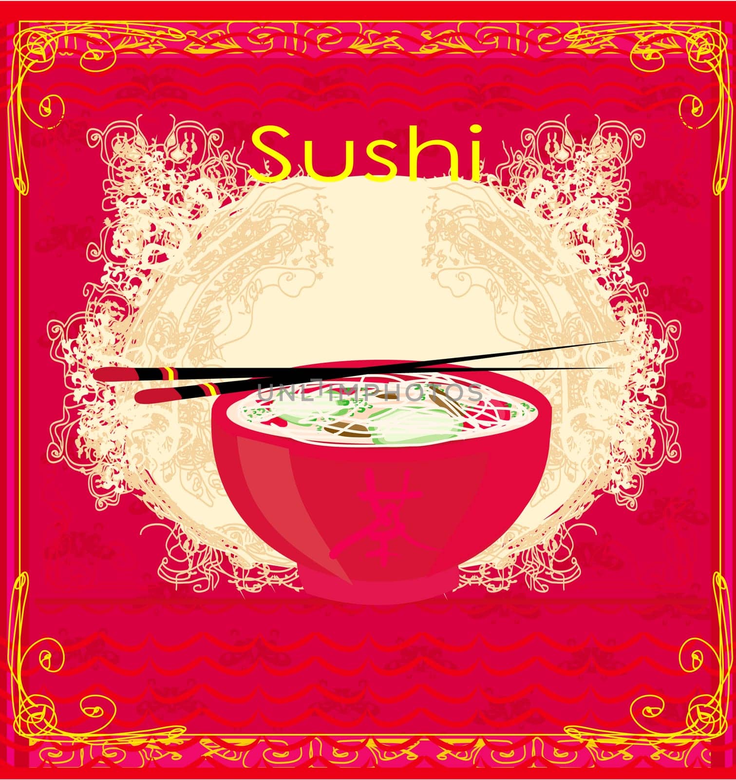 template of traditional Japanese food menu