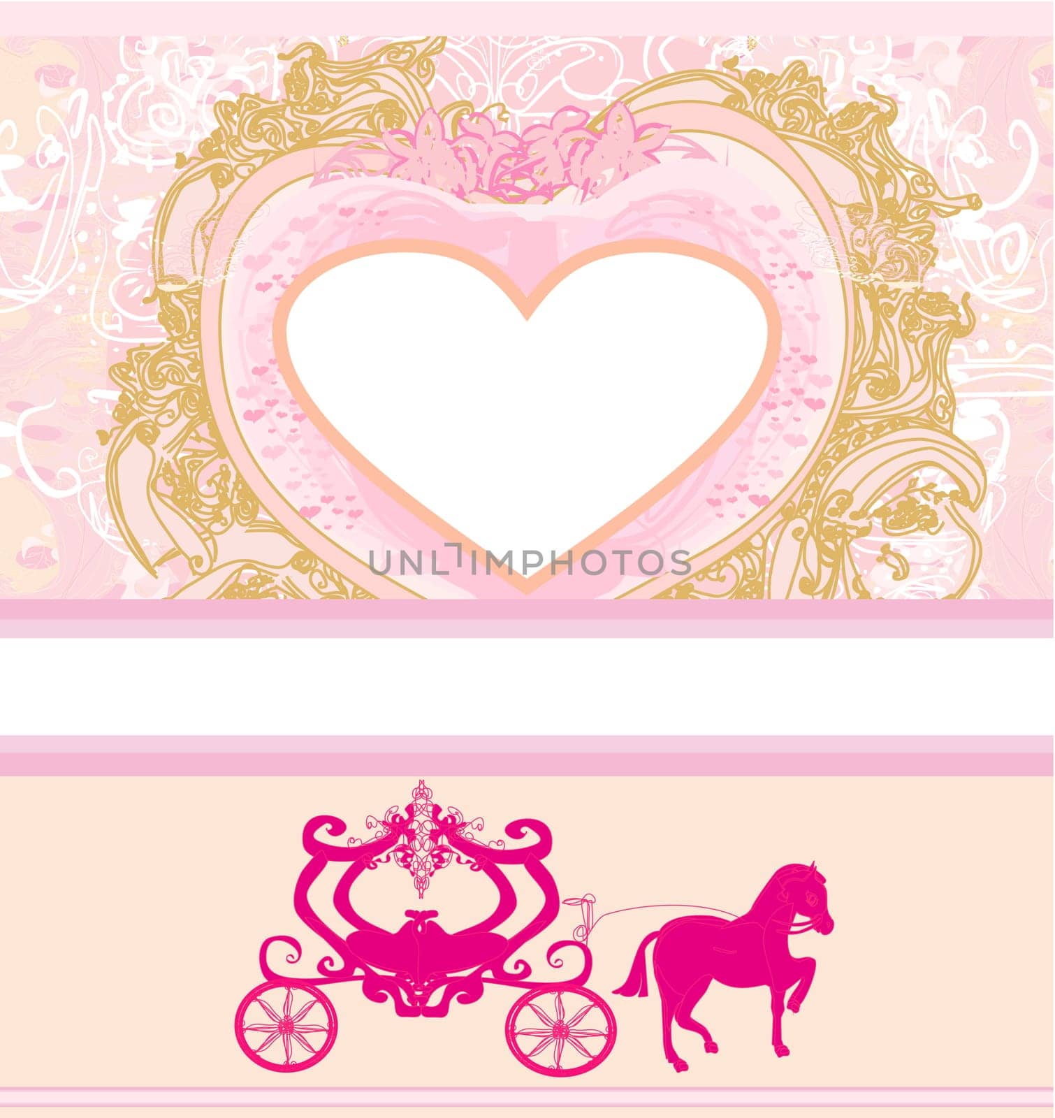 vintage floral carriage invitation