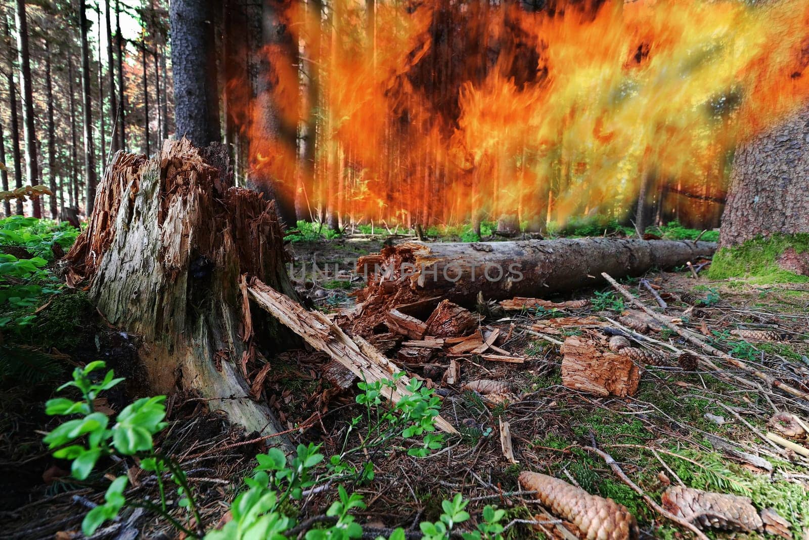 Danger of forest fire during severe drought