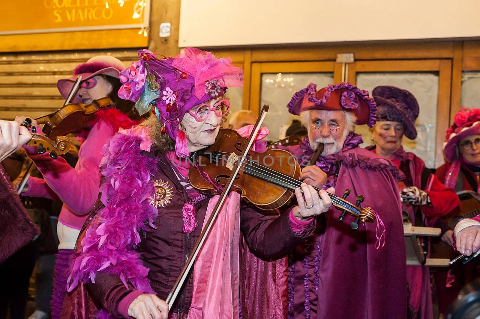 VENICE, ITALY - Febrary 22 2019: The masks of the Venice carnival 2019.