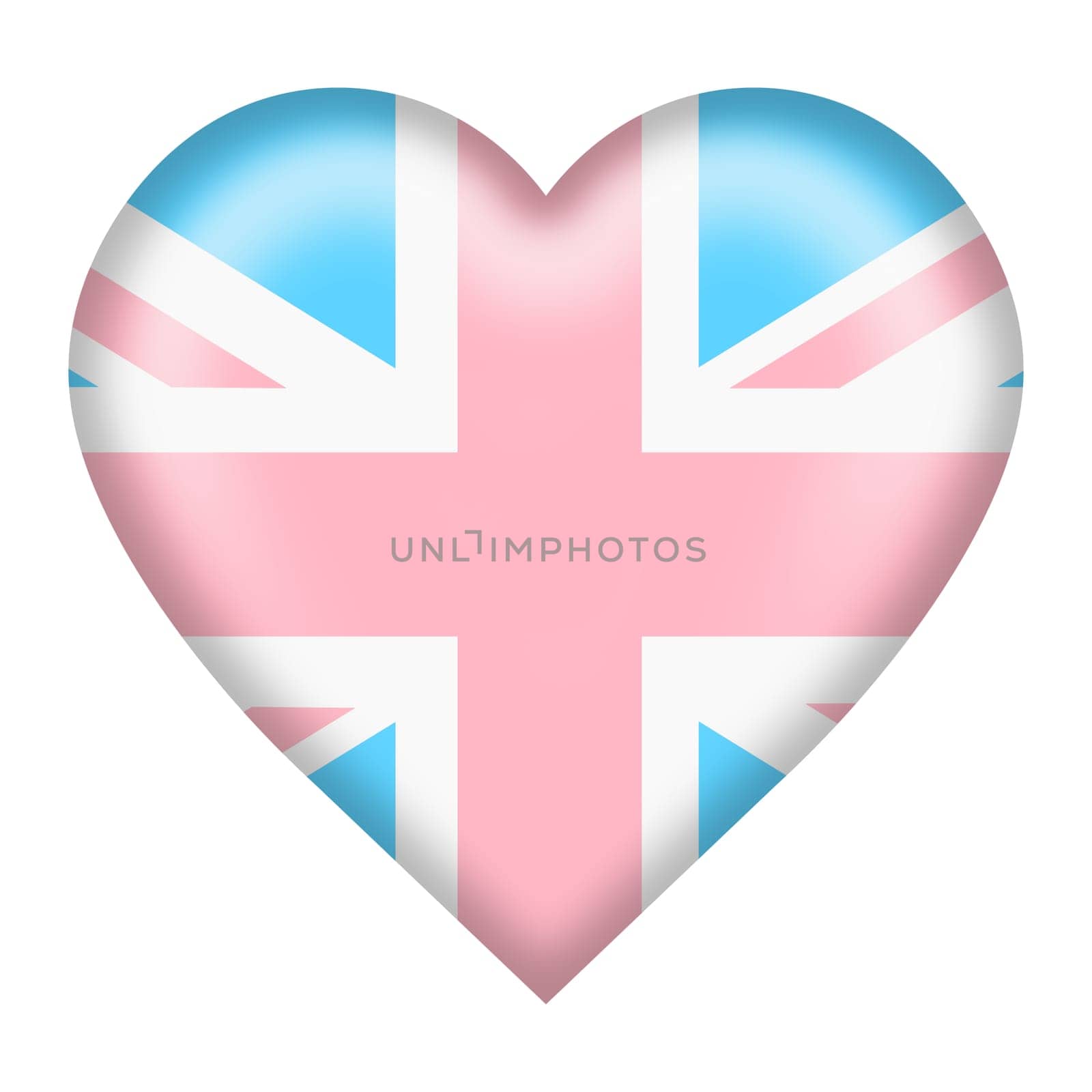 A Great Britain trans gender flag heart button