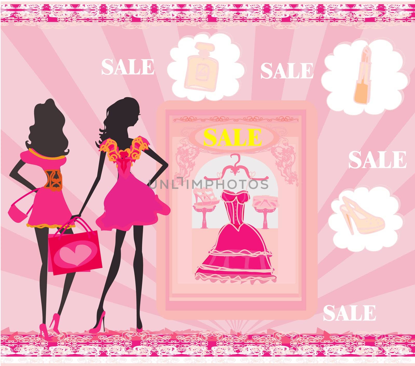 fashion silhouettes girls Shopping