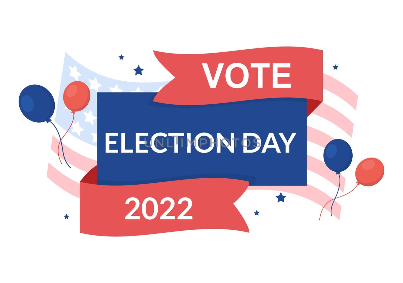 Election Day Political Hand Drawn Cartoon Flat Illustration with Voters Casting Ballots at Polling Place in United States Suitable for Poster or Campaign