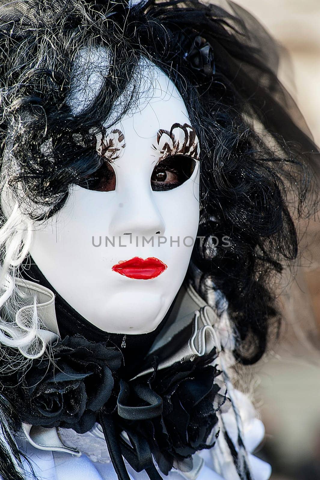 VENICE, ITALY - Febrary 5 2018: The masks of the Venice carnival 2018.