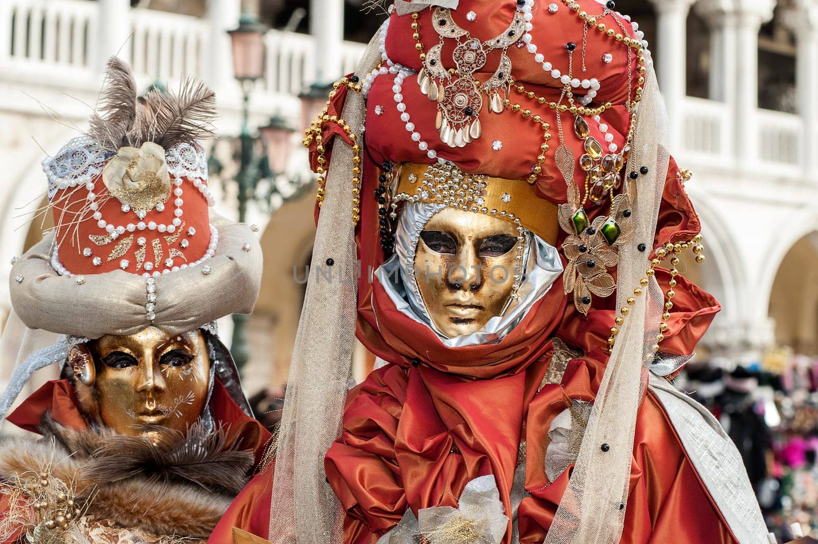 VENICE, ITALY - Febrary 5 2018: The masks of the Venice carnival 2018.