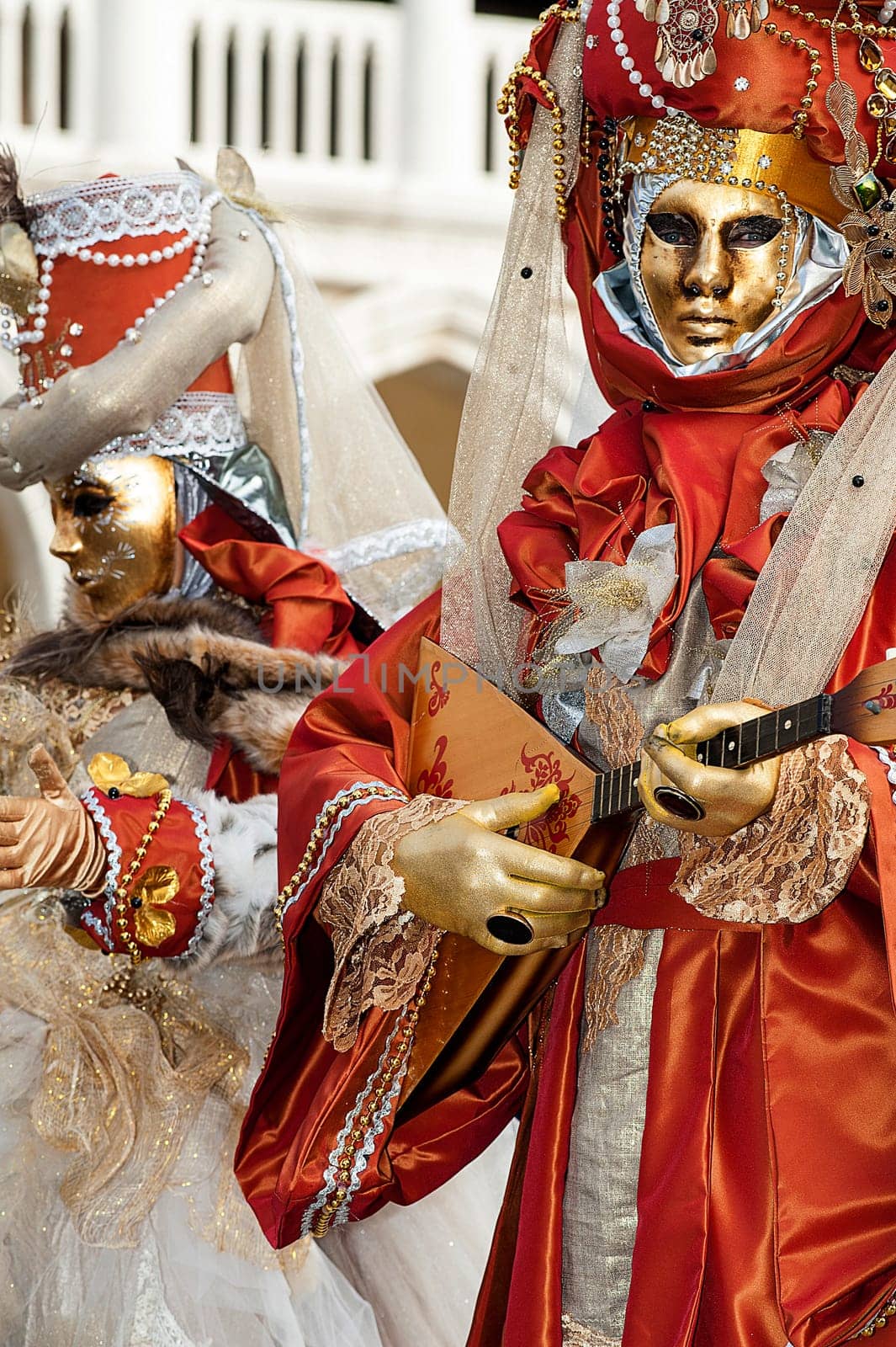 VENICE, ITALY - Febrary 5 2018: The masks of the Venice carnival 2018.