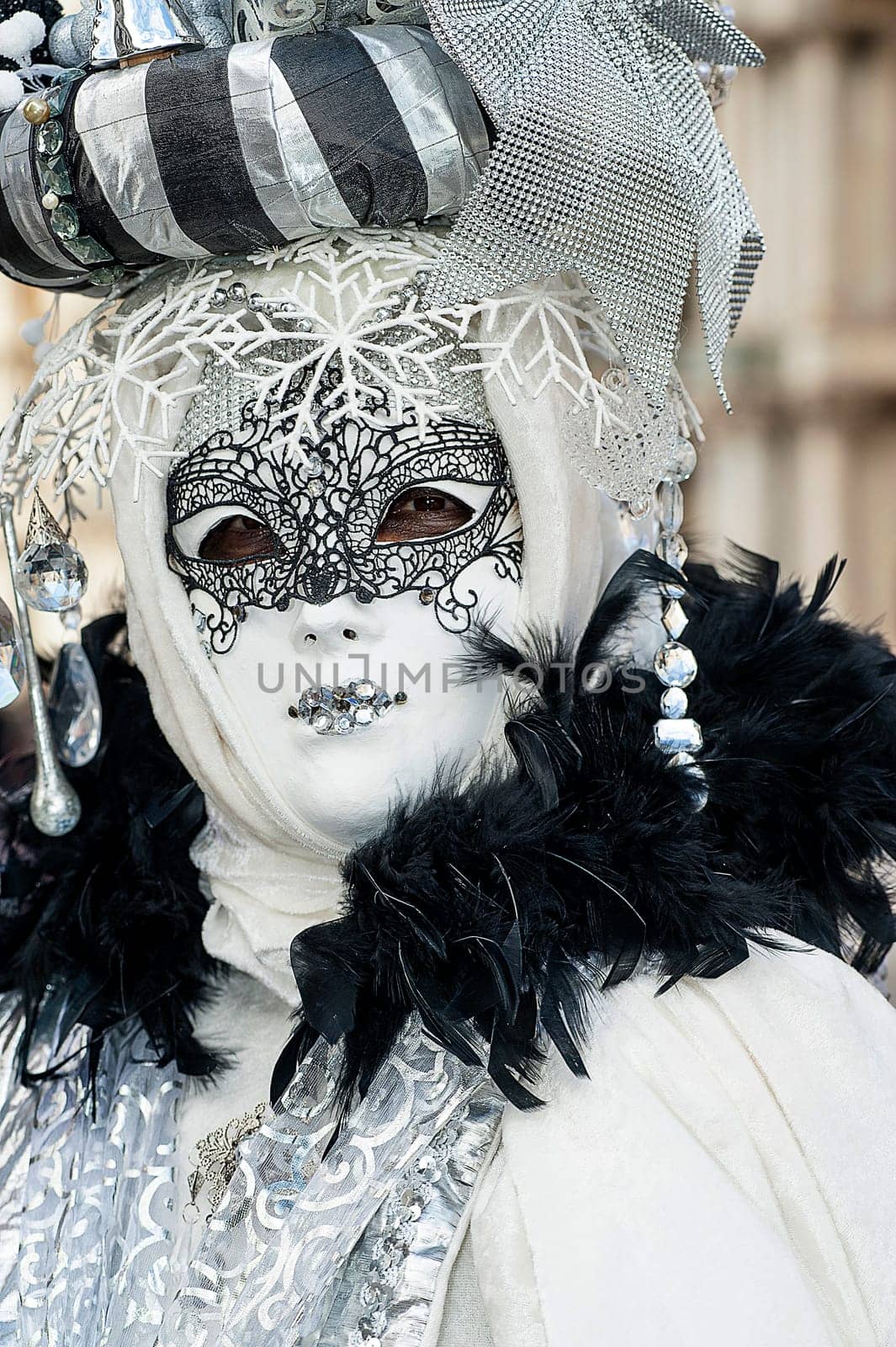 VENICE, ITALY - Febrary 5 2018: The masks of the Venice carnival 2018.