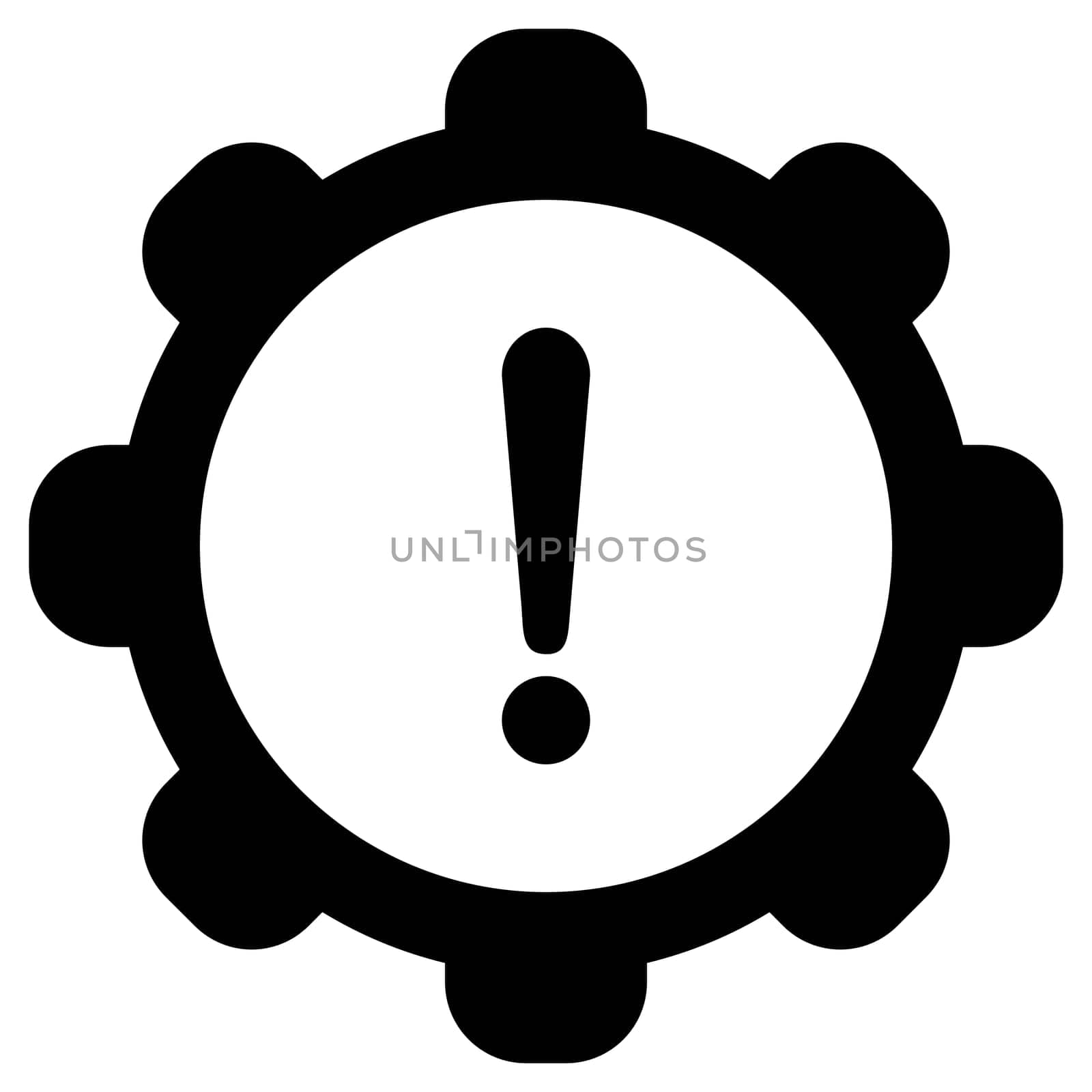 Exclamation mark and wheel