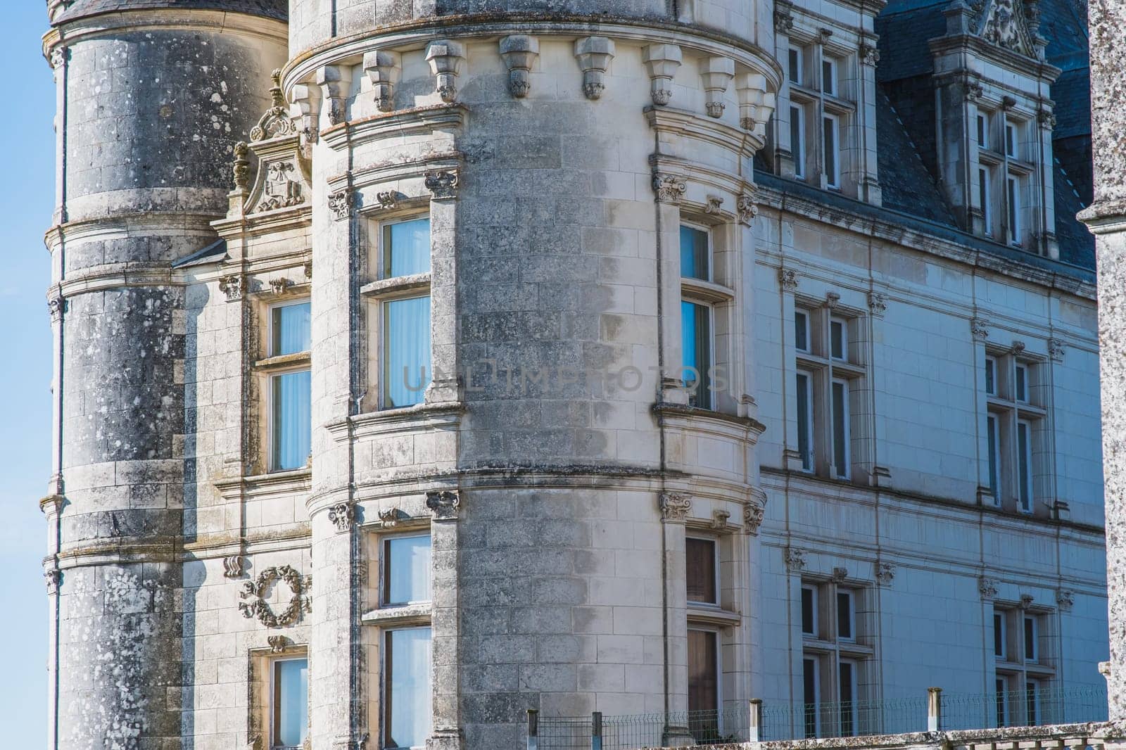 Châteavieux castle on a blue sky in Loir-et-Cher