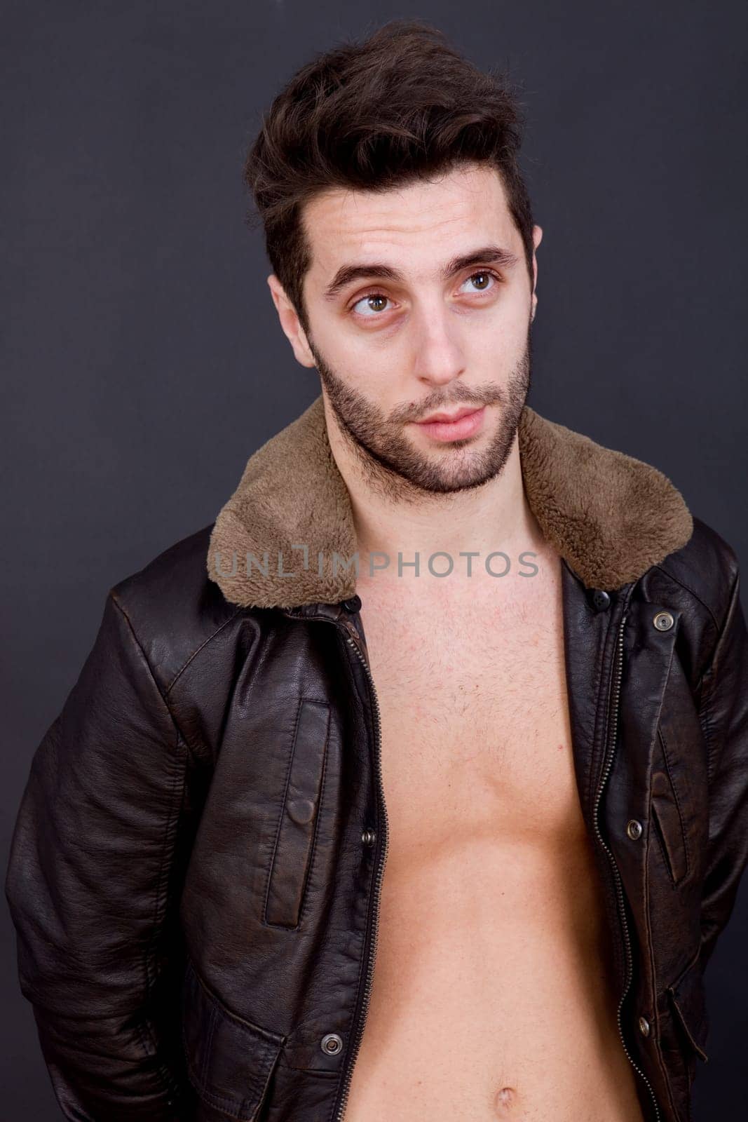 an young casual man close up portrait