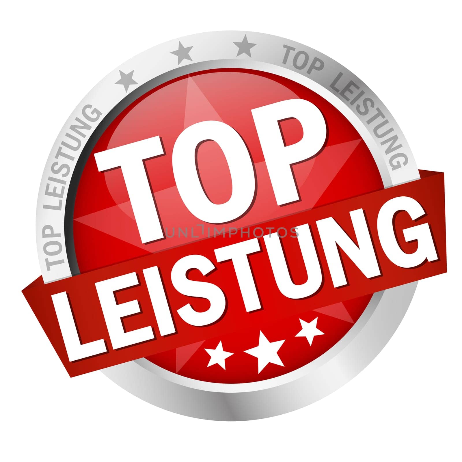 round button with banner and text top performance