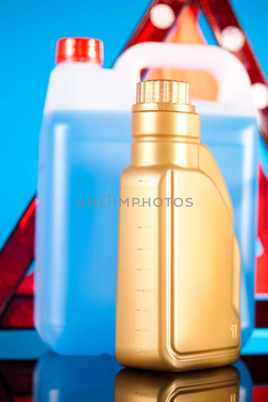 Canisters, Liquids for car on vivid moto concept