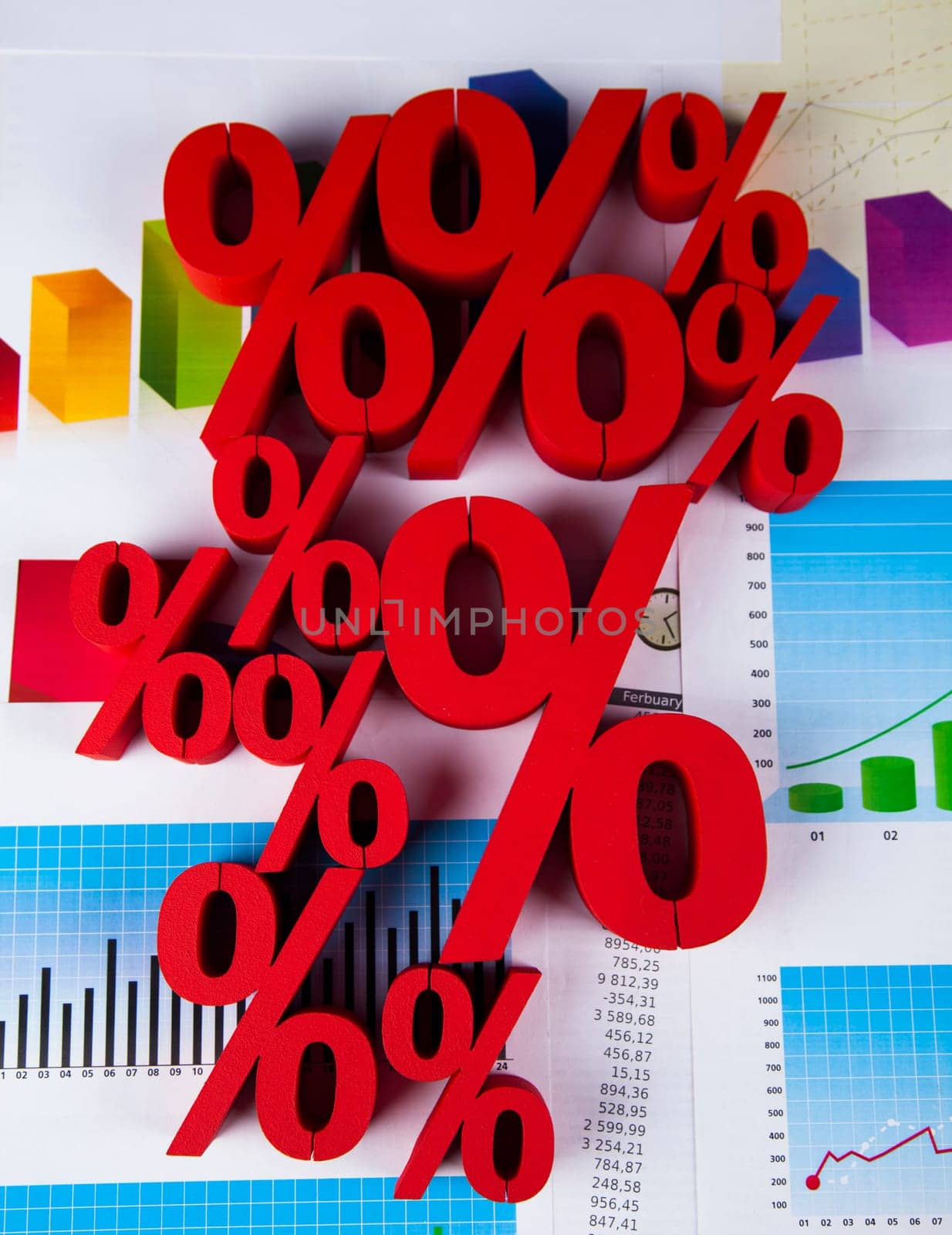 Percentage, Concept of discount colorful tone