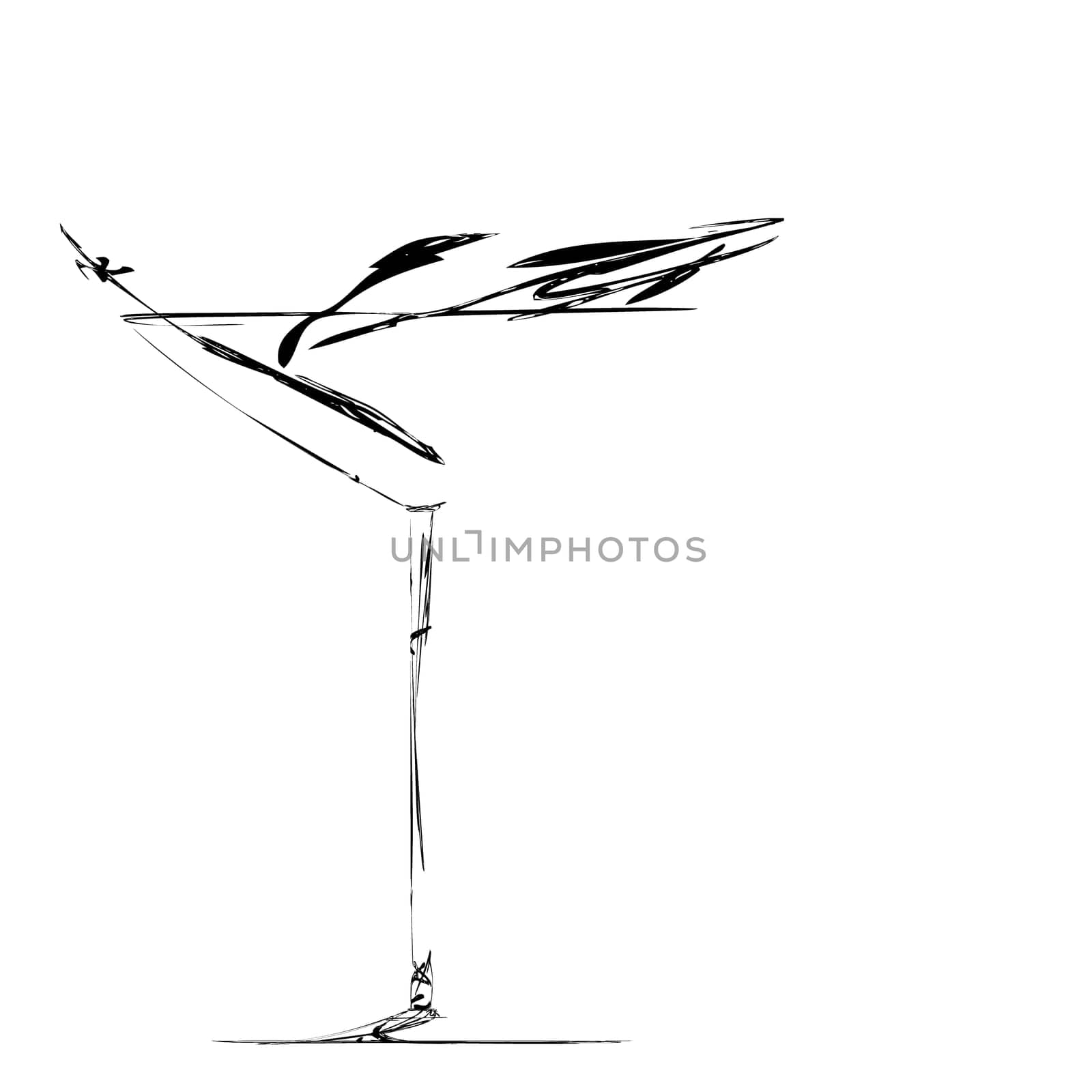Icons glass Wine glasses,  brandy, whiskey and martinis silhouette on a white background