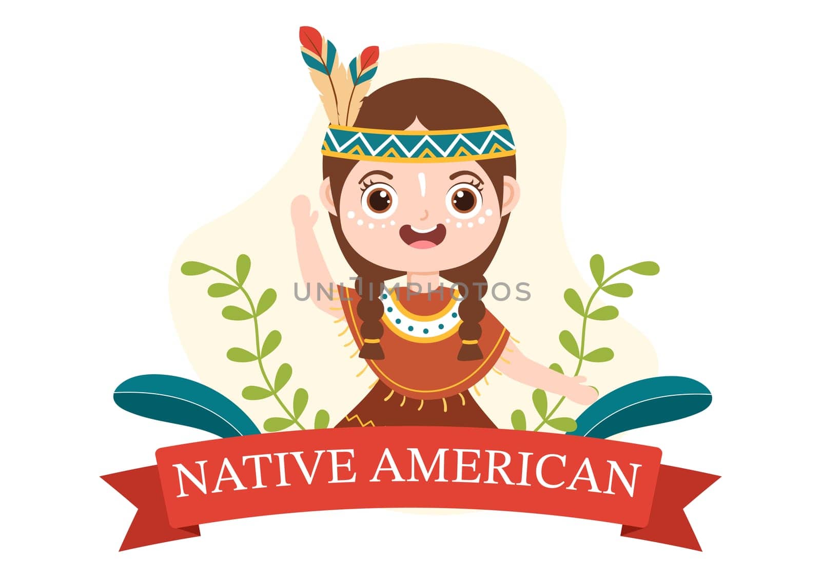 Native American Heritage Day Template Hand Drawn Cartoon Flat Illustration to Recognize the Achievements and Contributions of Tribal Indian Culture