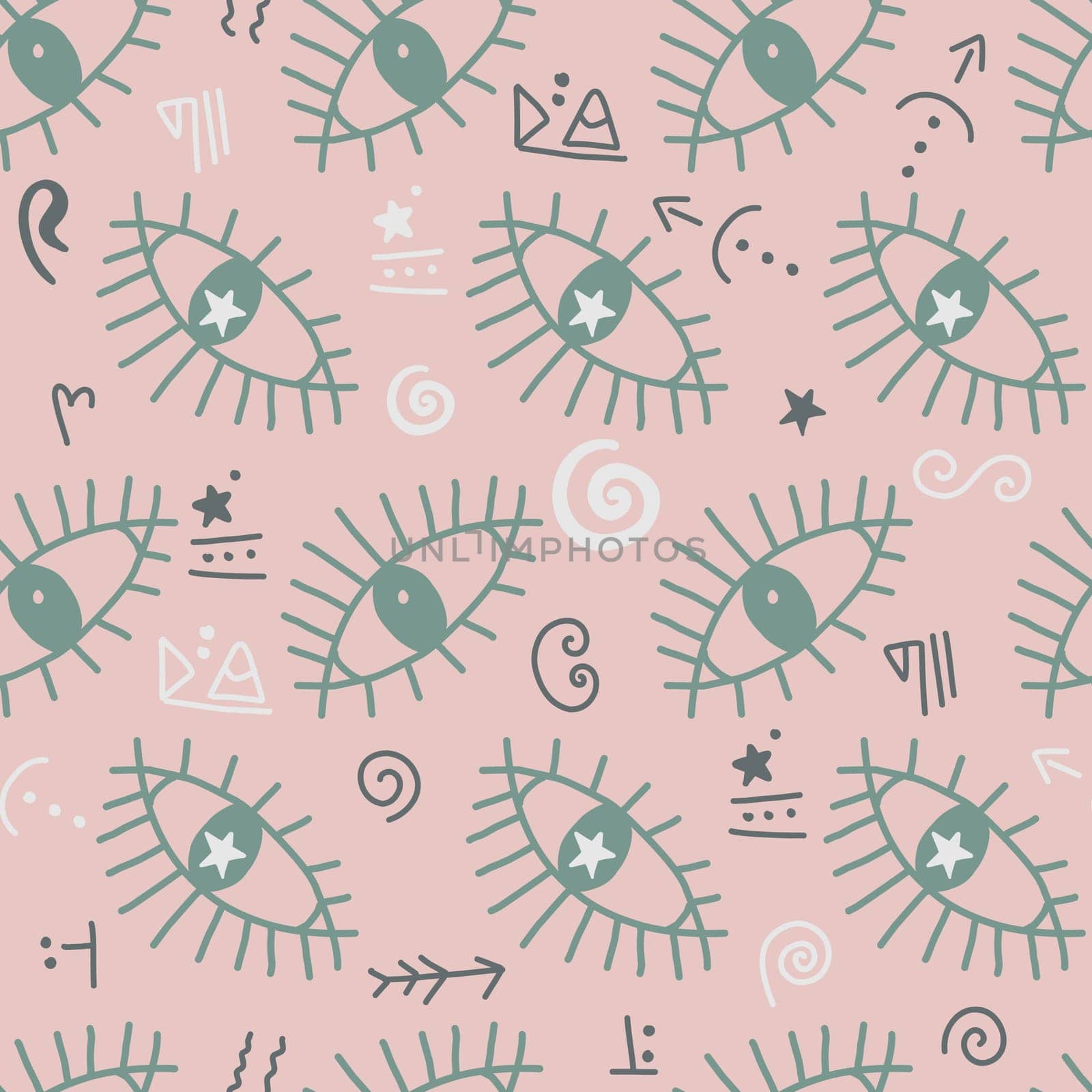 Seamless digital paper for children's room. Wallpaper or children's textile design. scandinavian style with pink background seamless