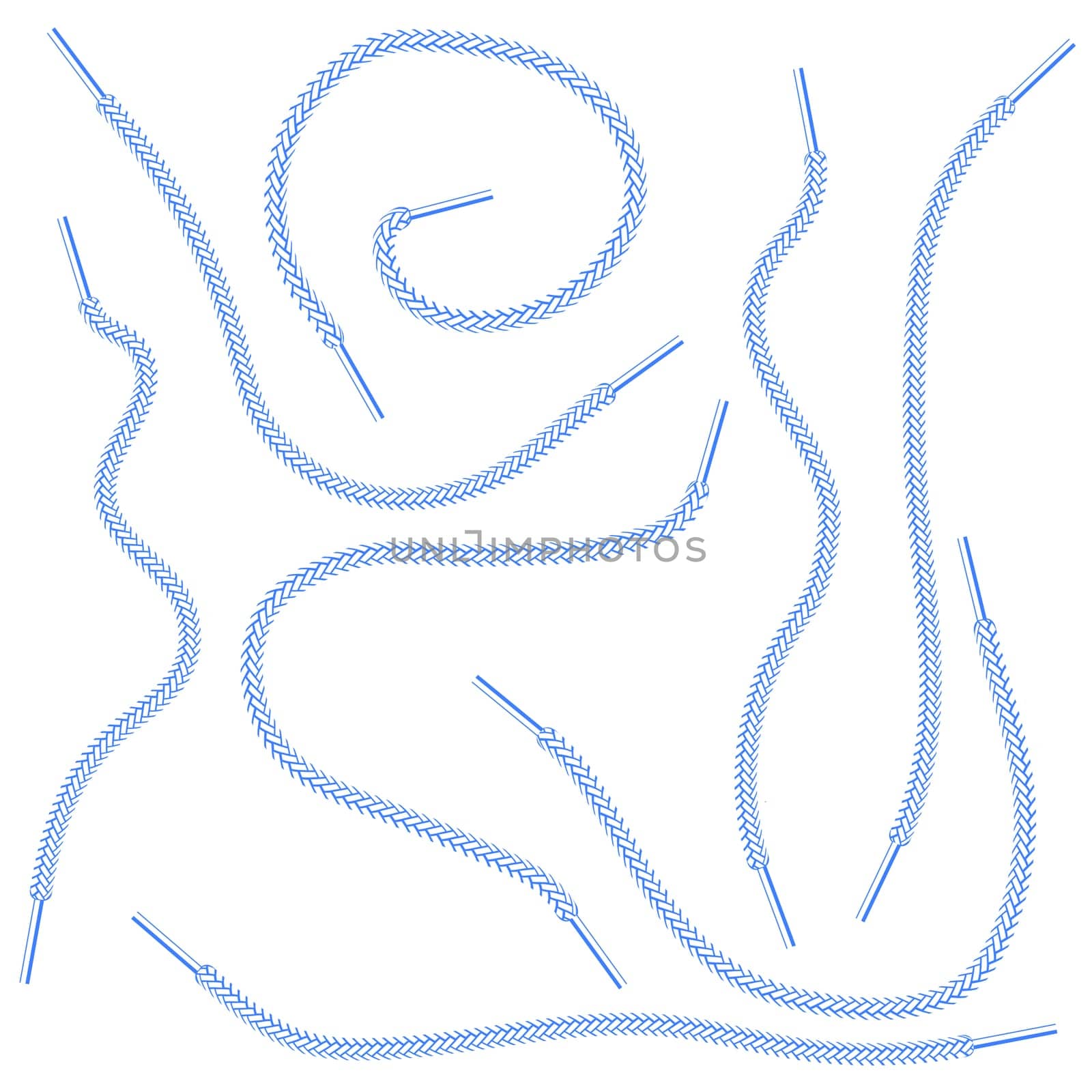 Blue Shoelace Icon Isolated on White Background.