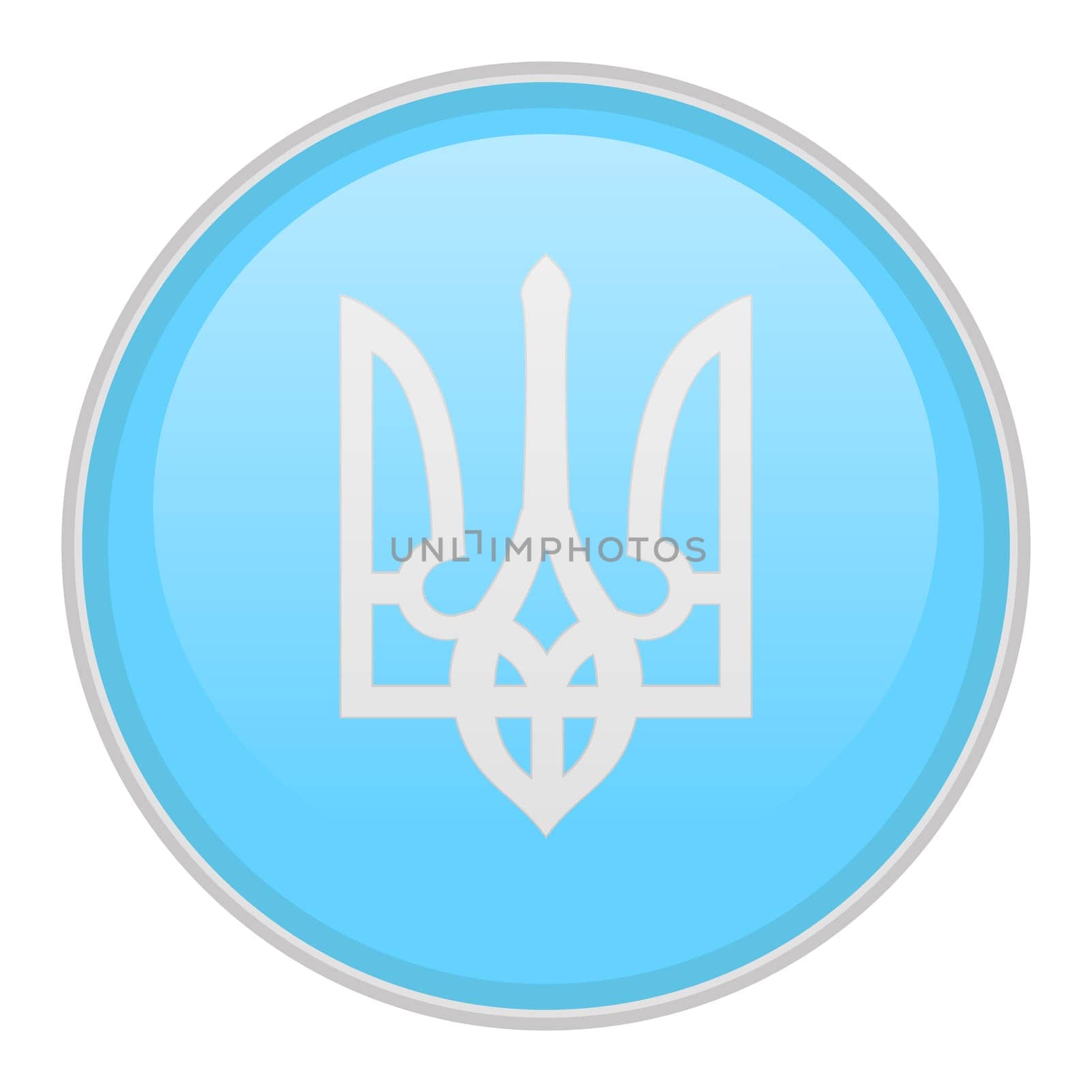 Coat of Arms of Ukraine on a White Background. Ukrainian Symbol.