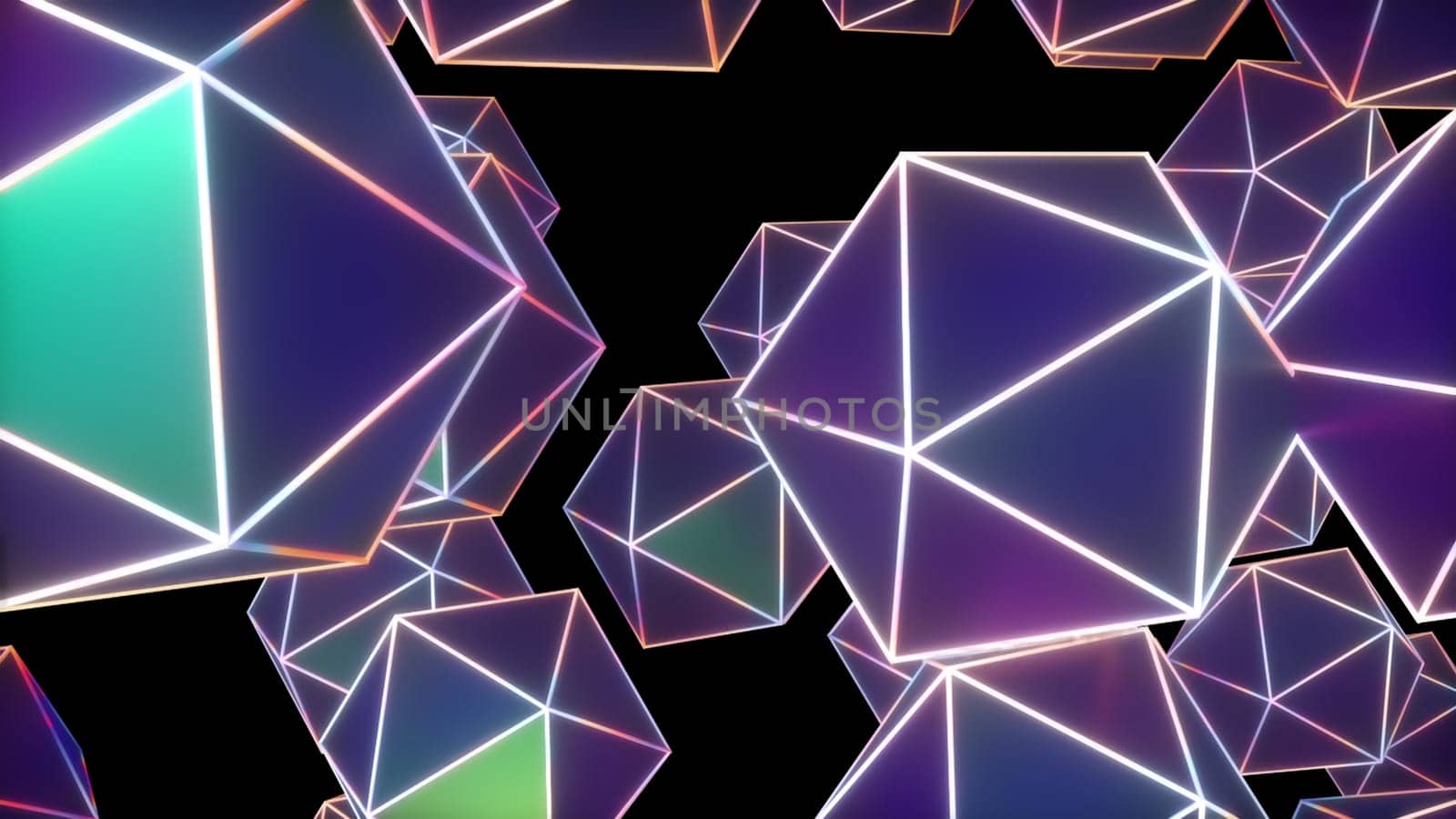 Geometric polygons. Computer generated 3d render