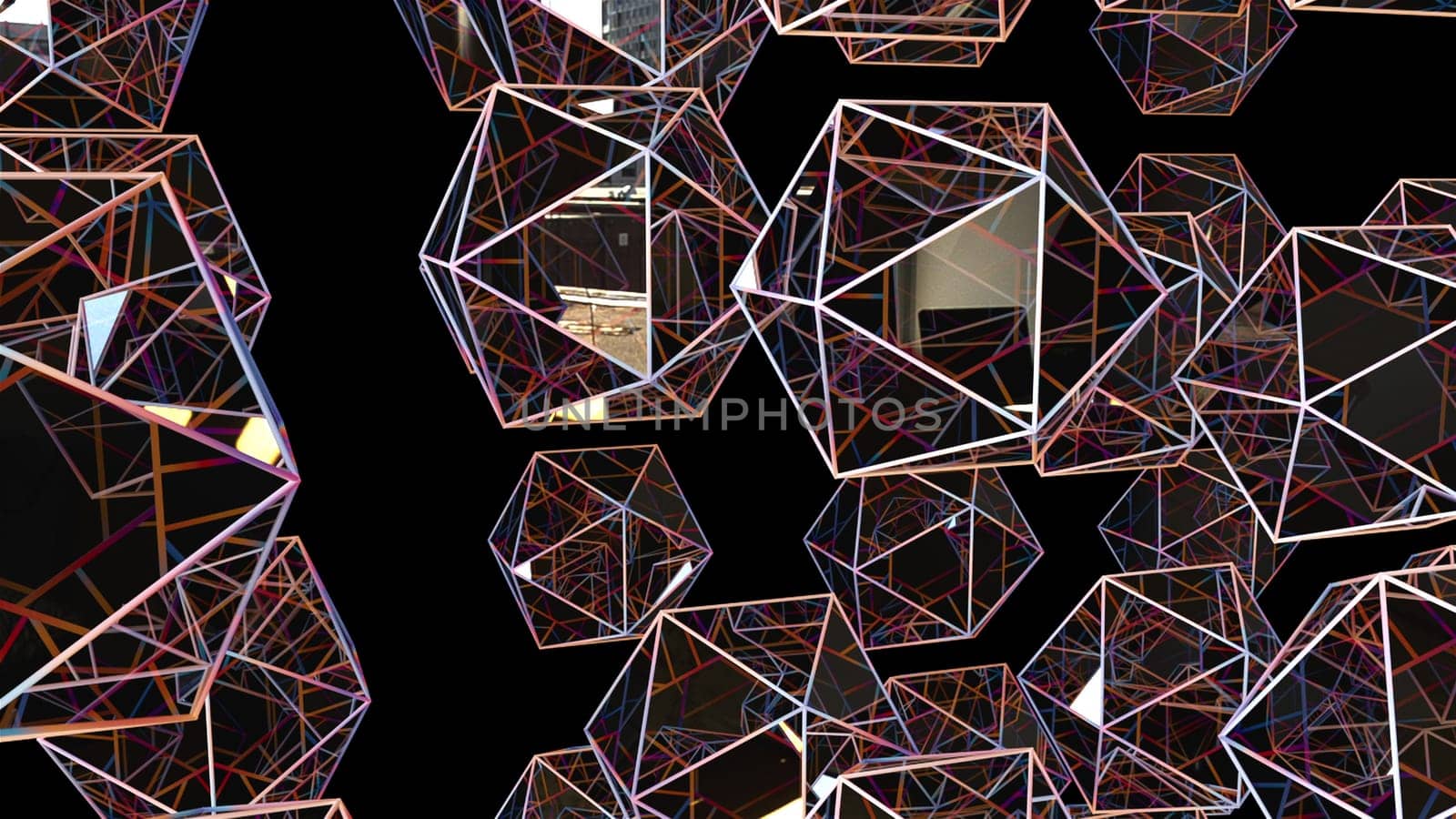 Geometric polygons. Computer generated 3d render