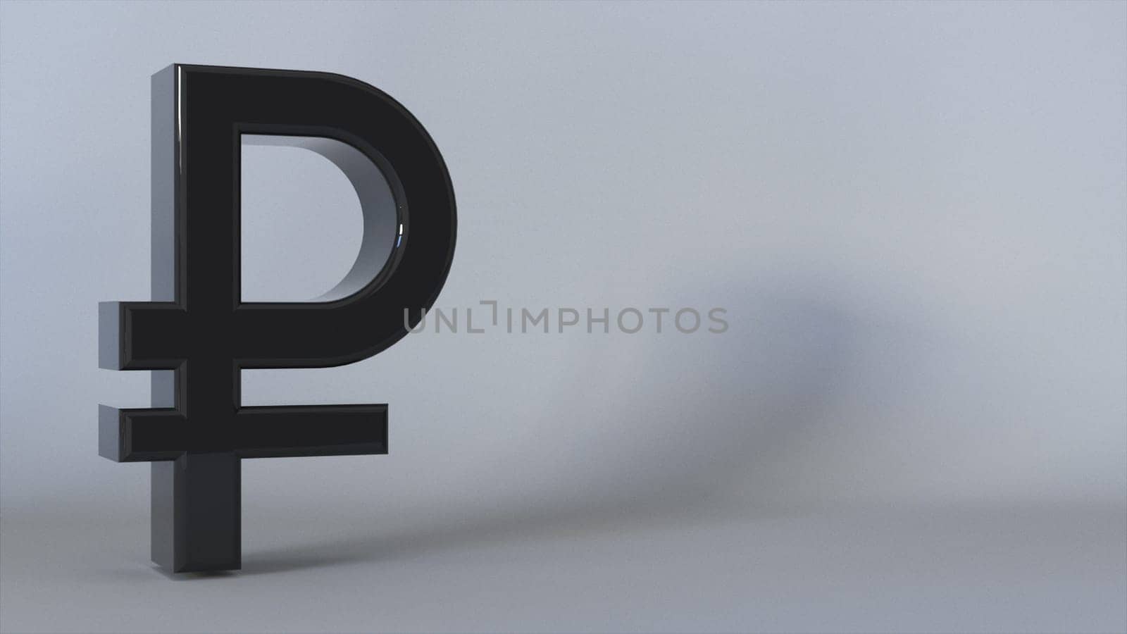 3D Ruble Sign. Computer generated 3d render