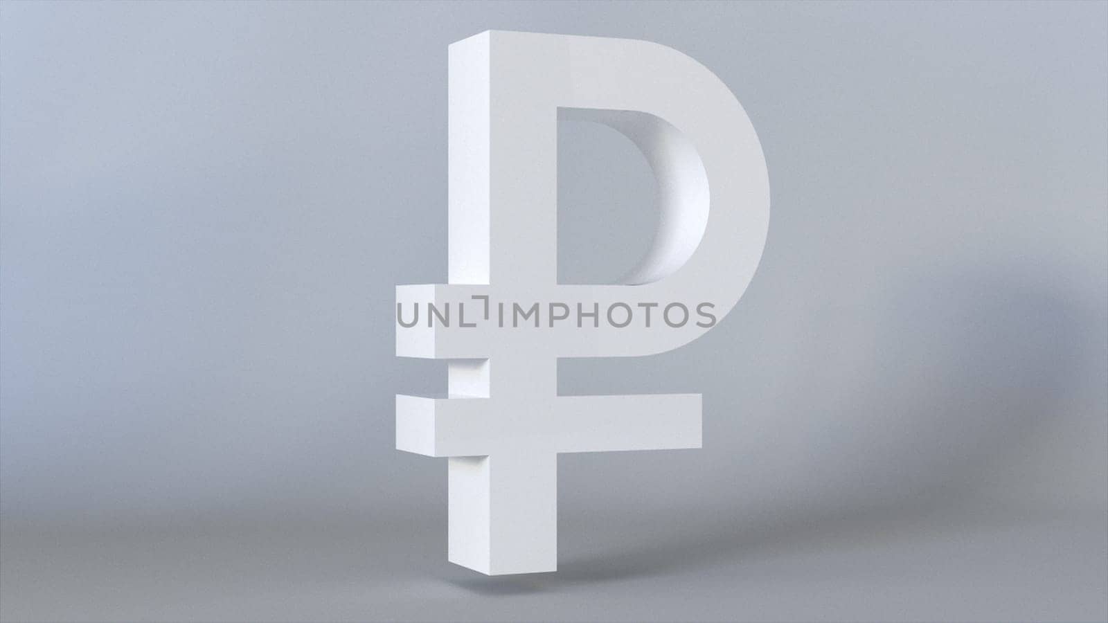 3D Ruble Sign. Computer generated 3d render