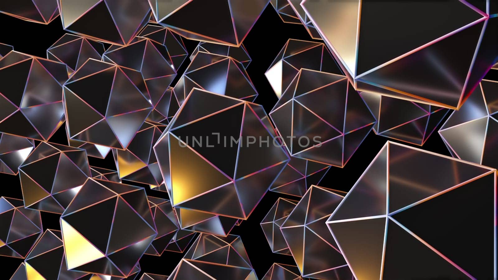 Geometric polygons. Computer generated 3d render