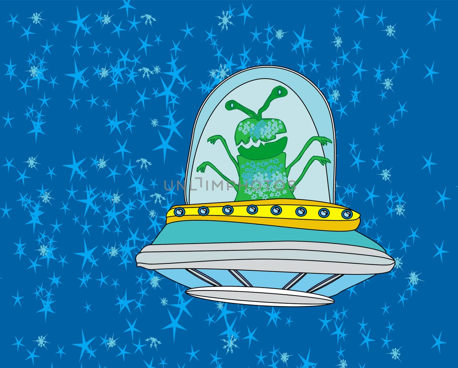 Extraterrestrial in a flying saucer