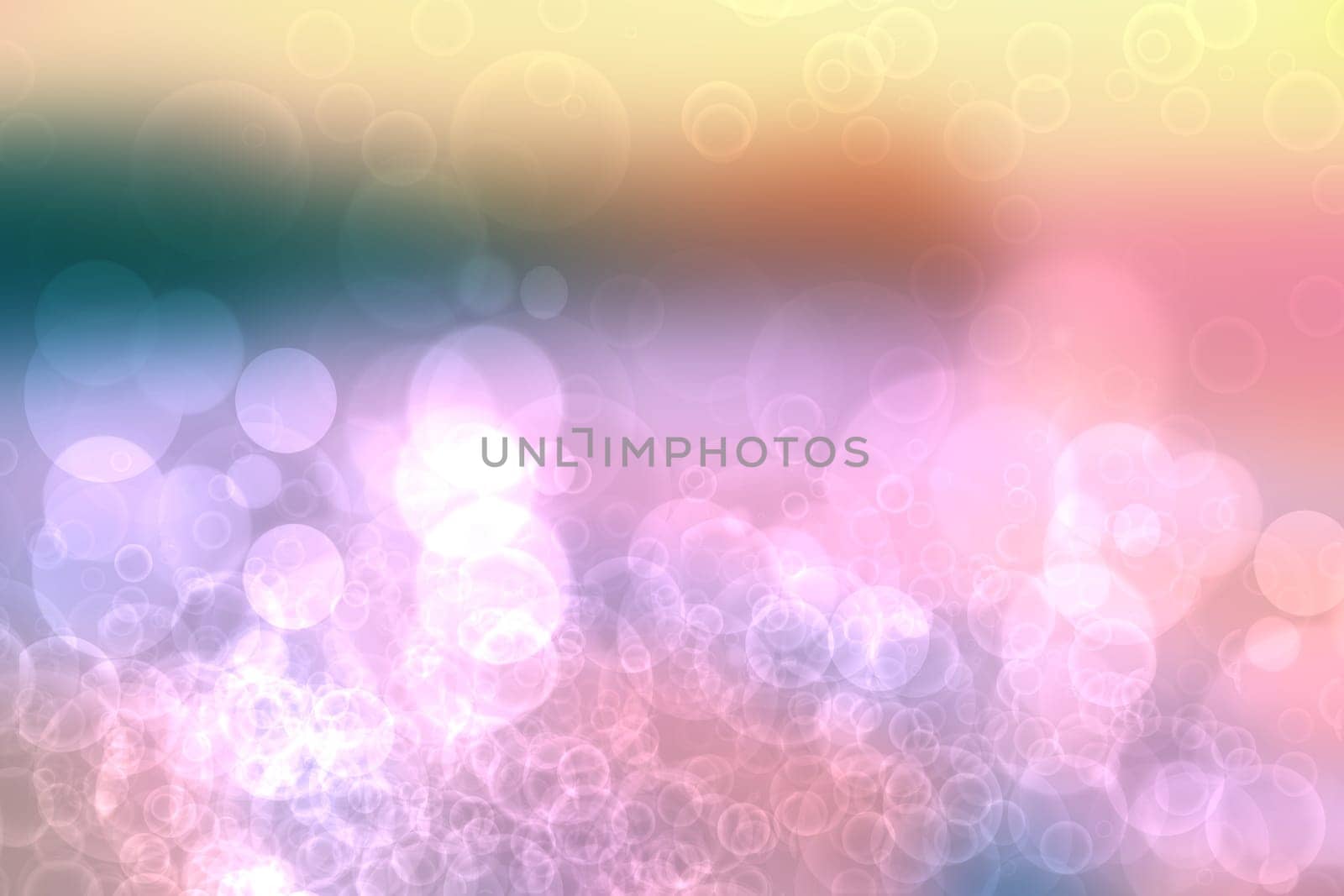 Abstract sunset illustration. Abstract evening or sunset mood background texture with pink and purple colored bokeh lights and a dark cloudy blue sky. Beautiful sunset backdrop.