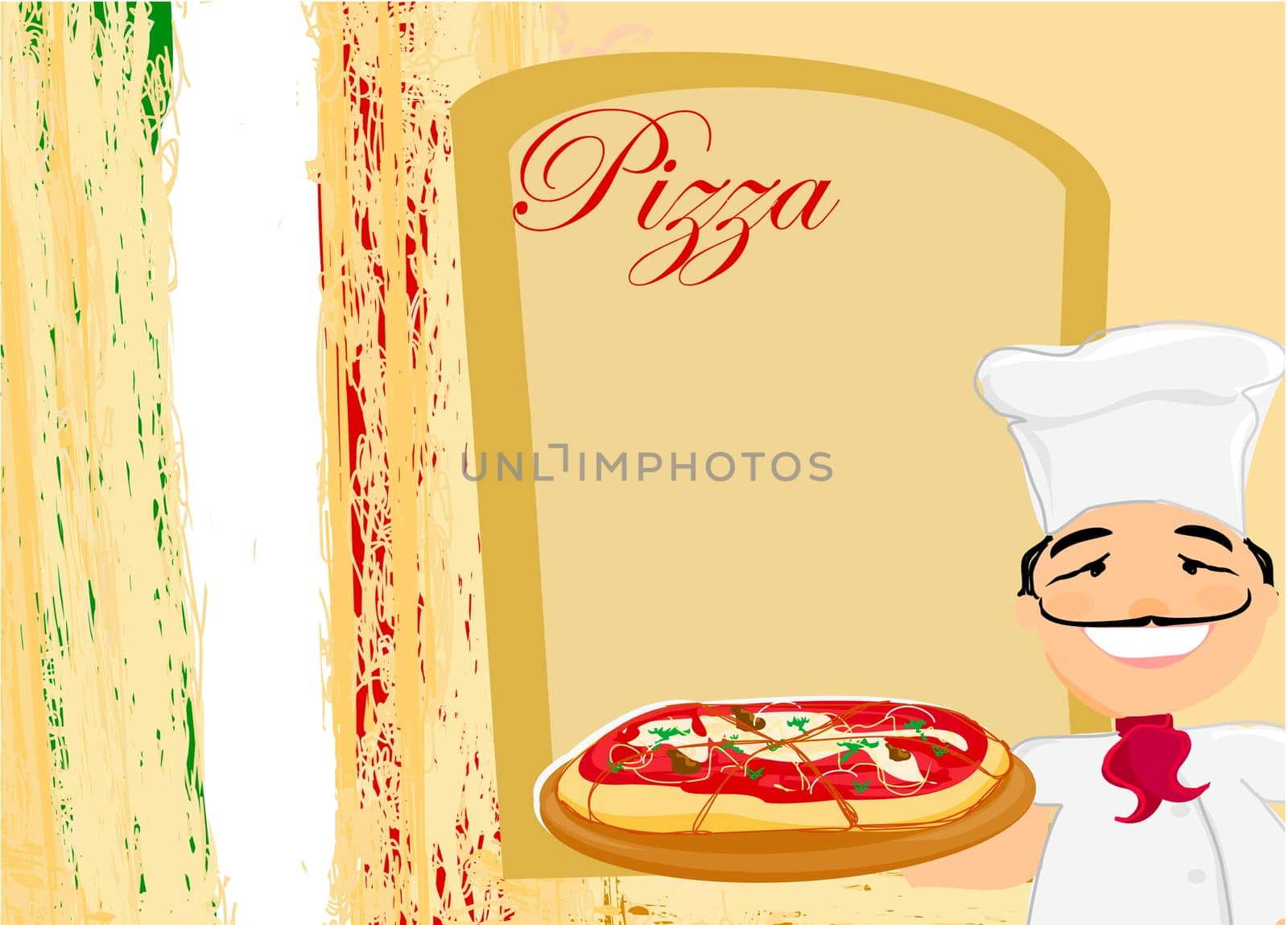 chef with pizza -  Menu Template