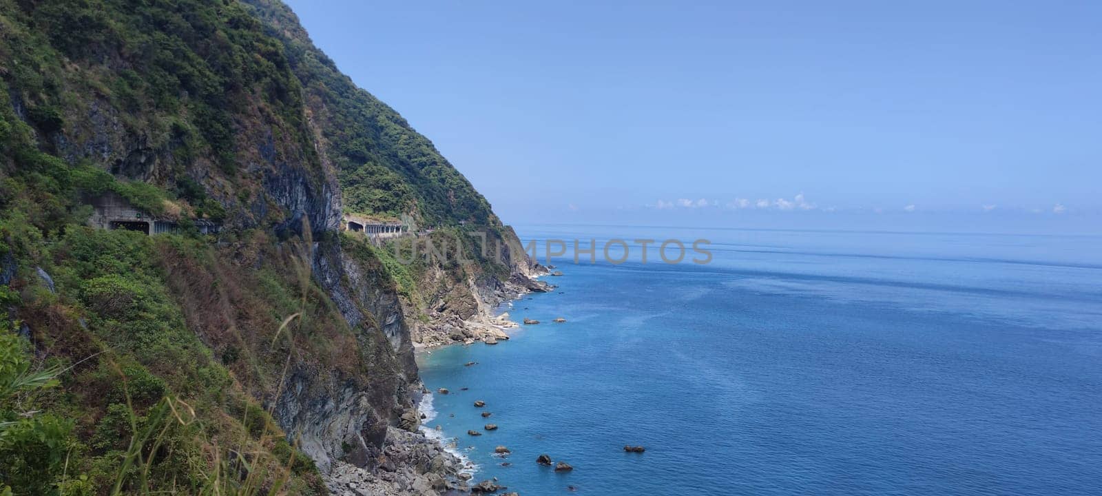 Suhua Highway, Yilan - Aug 29, 2022 : Chingshui Ocean cliffs are the highest coastal cliffs in Taiwan