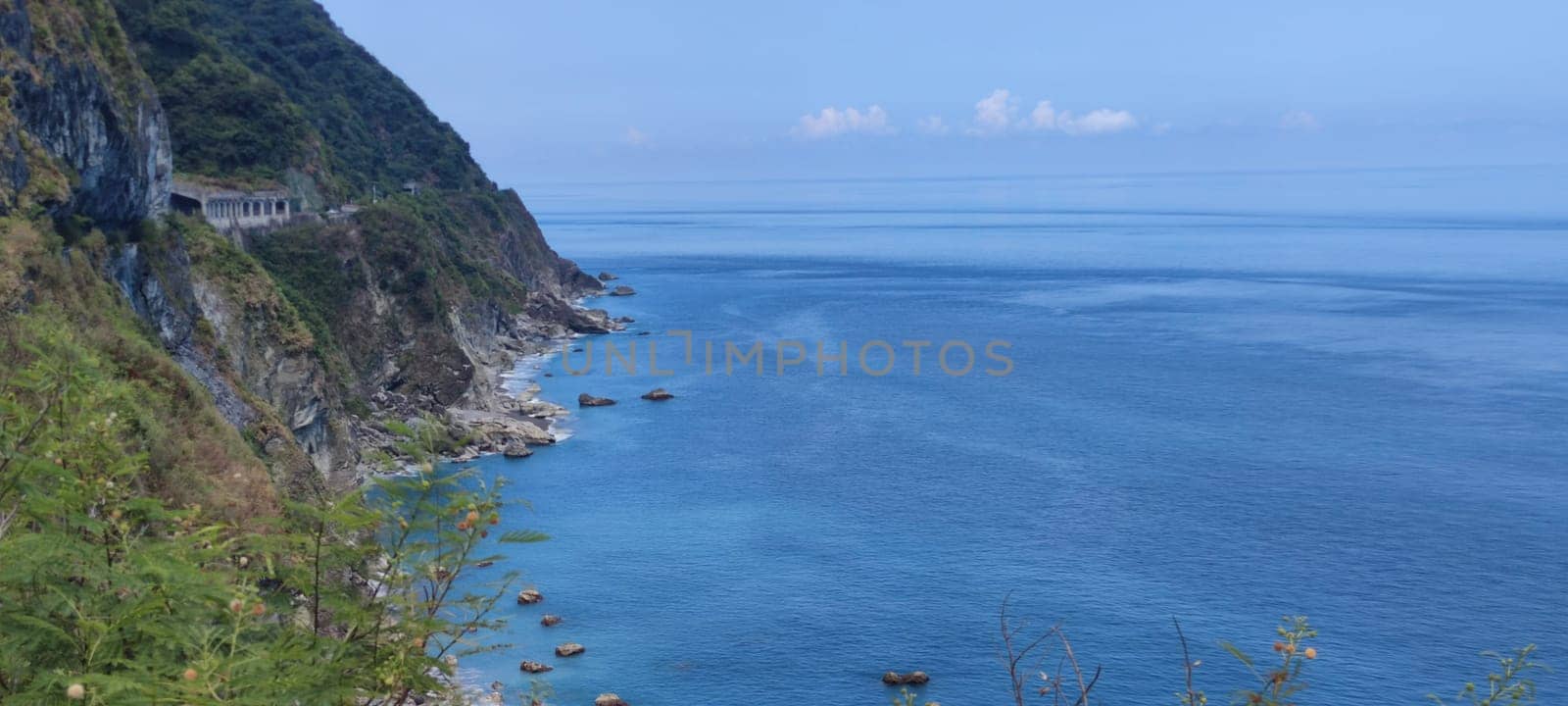 Suhua Highway, Yilan - Aug 29, 2022 : Chingshui Ocean cliffs are the highest coastal cliffs in Taiwan