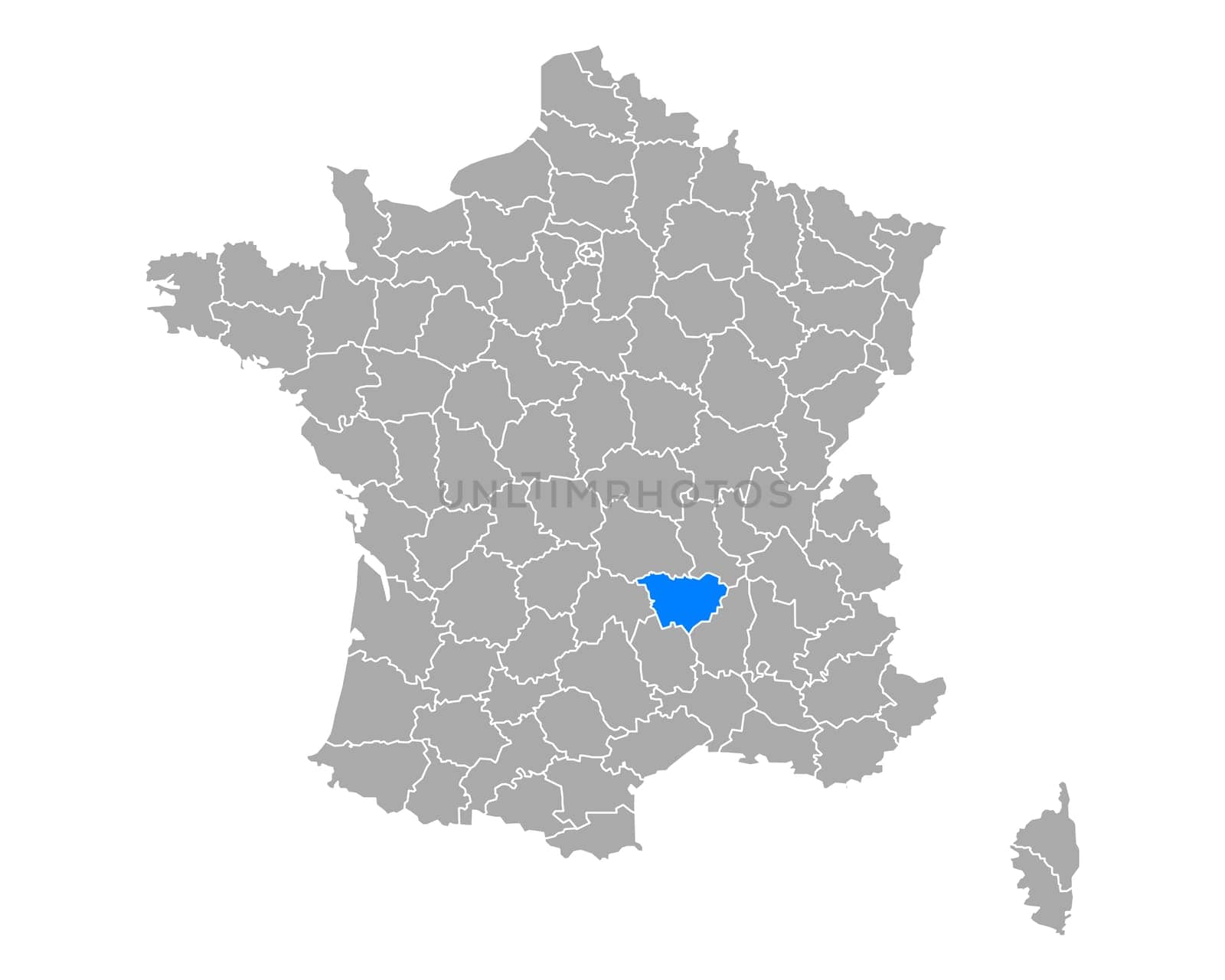 Map of Haute-Loire in France